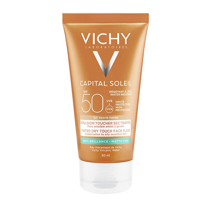 Vichy Vichy Capital Soleil BB Emulsion Spf50 Tinted Αντηλιακή Κρέμα Προσώπου Υψηλής Προστασίας, Με Χρώμα & Ματ Αποτέλεσμα 50ml