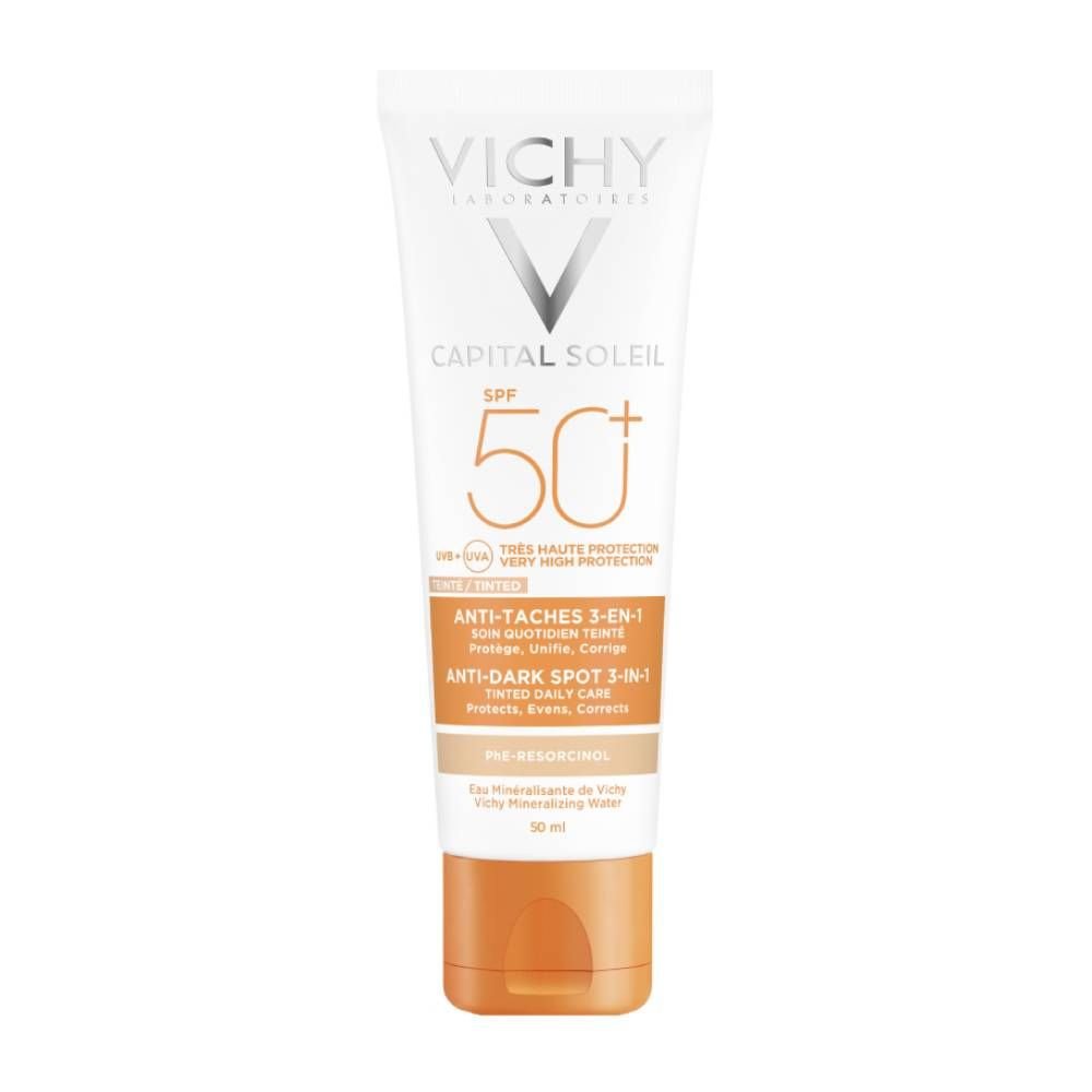 Vichy Vichy Capital Soleil 3-in-1 Tinted Anti Dark Spots Spf50+ Αντηλιακή Κρέμα με Χρώμα Κατά των Κηλίδων, Πολύ Υψηλής Προστασίας 50ml