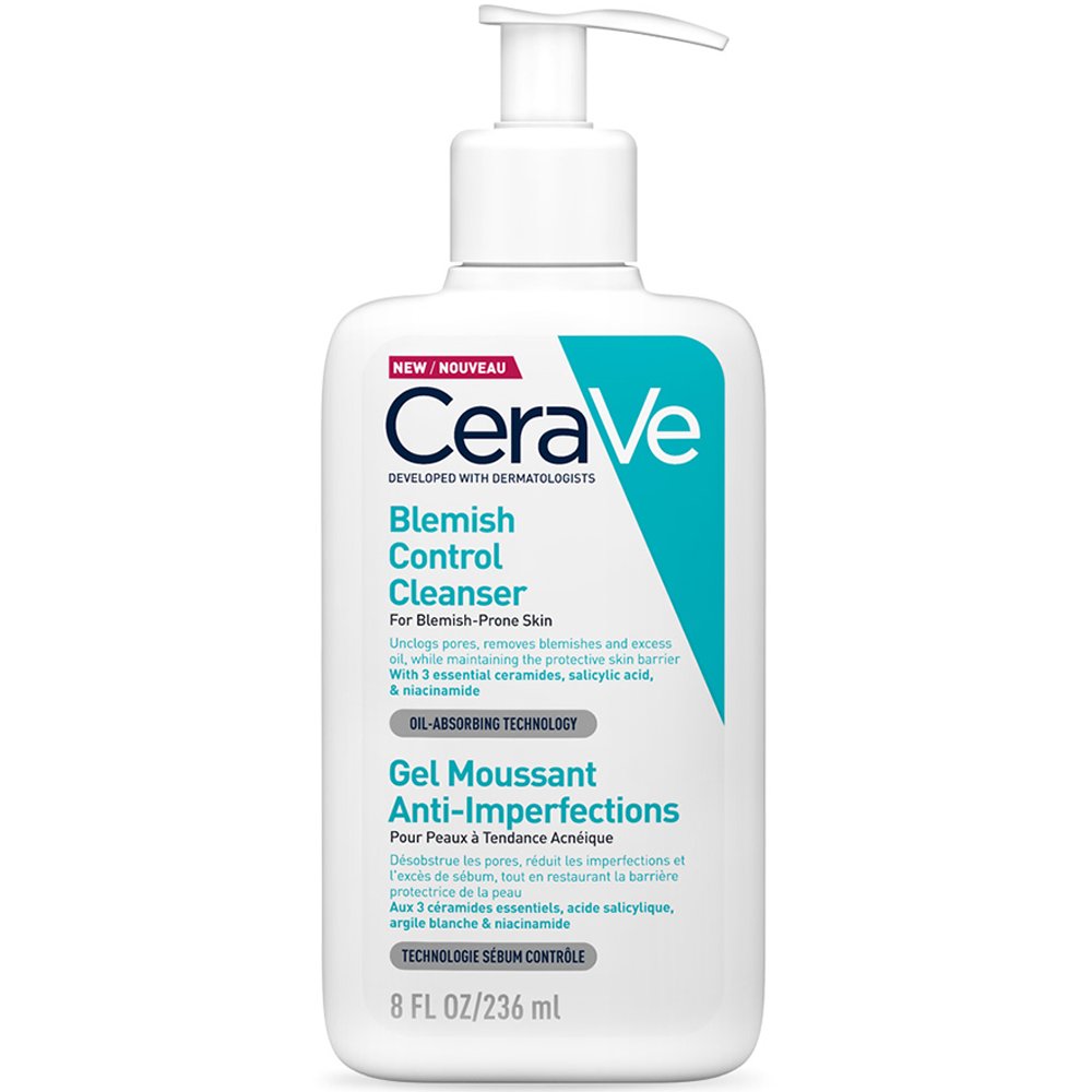 Cerave CeraVe Blemish Control Cleanser Face Gel Αναζωογονητικό Καθαριστικό Gel Προσώπου για Επιδερμίδες με Ατέλειες 236ml