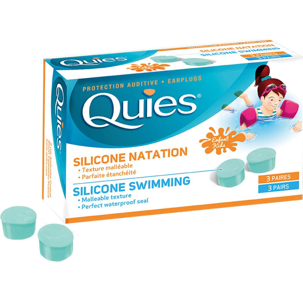 PharmaQ PharmaQ Quies Silicone Swimming Enfant Kids Earplugs Μαλακές Επαναχρησιμοποιούμενες Ωτοασπίδες Σιλικόνης που Προστατεύουν Από το Νερό για Παιδιά 3 Ζευγάρια