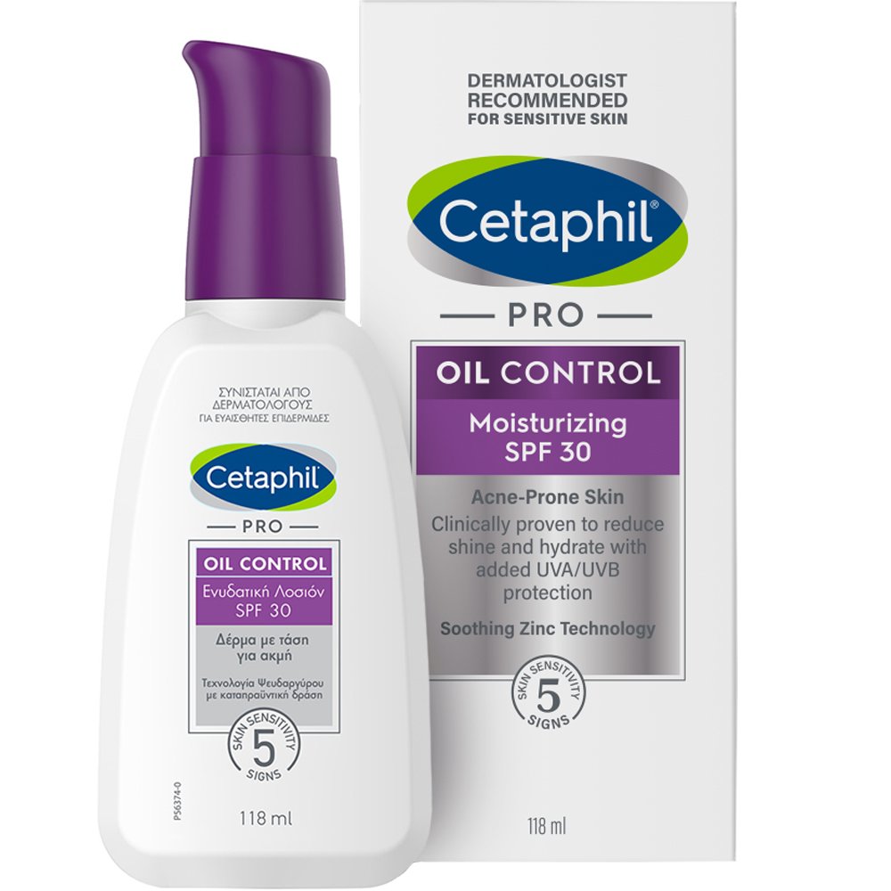 Cetaphil Cetaphil Pro Oil Control Moisturizing Lotion Spf30 Ενυδατικό Γαλάκτωμα Προσώπου Κατά της Λιπαρότητας για Δέρμα με Τάση Ακμής Υψηλής Προστασίας 118ml 