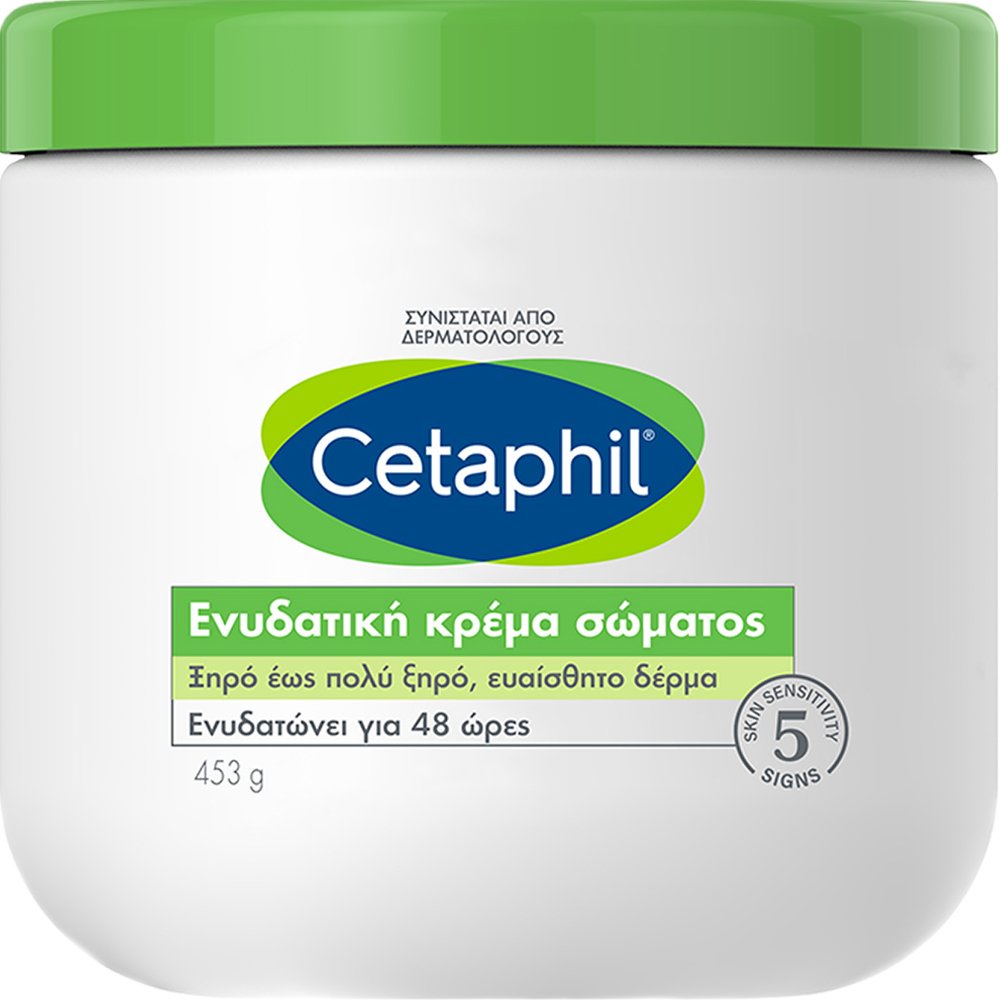 Cetaphil Cetaphil Moisturizing Body Cream Πλούσια Ενυδατική Κρέμα Σώματος Μακράς Διάρκειας για Ξηρό Έως Πολύ Ξηρό, Ευαίσθητο Δέρμα 453g