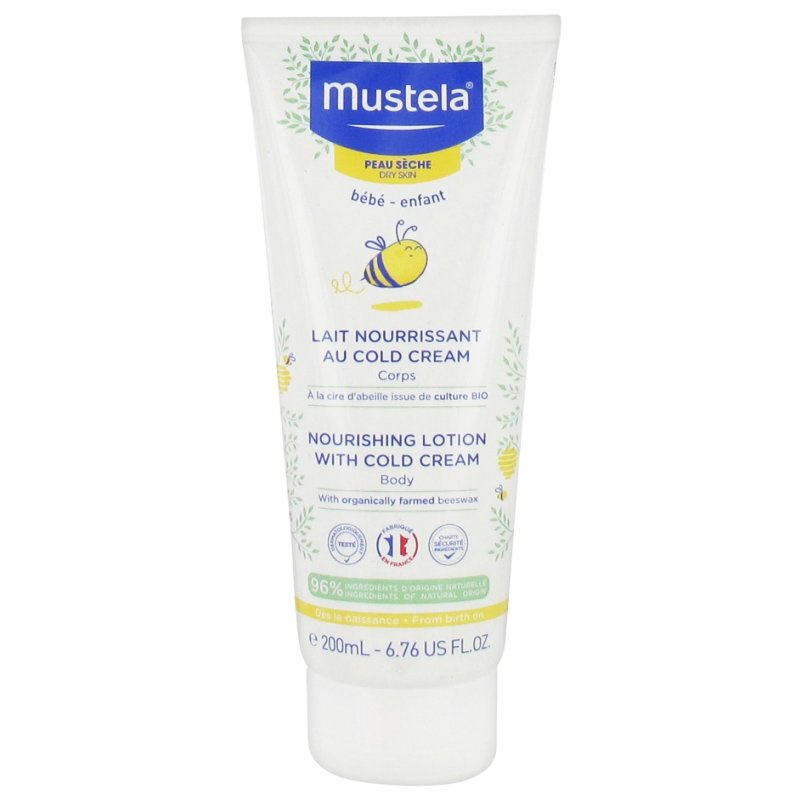 Mustela Mustela Nourishing Lotion With Cold Cream Βρεφικό-Παιδικό Γαλάκτωμα Σώματος για Ξηρό Δέρμα με Βιολογικό Κερί Μέλισσας 200ml