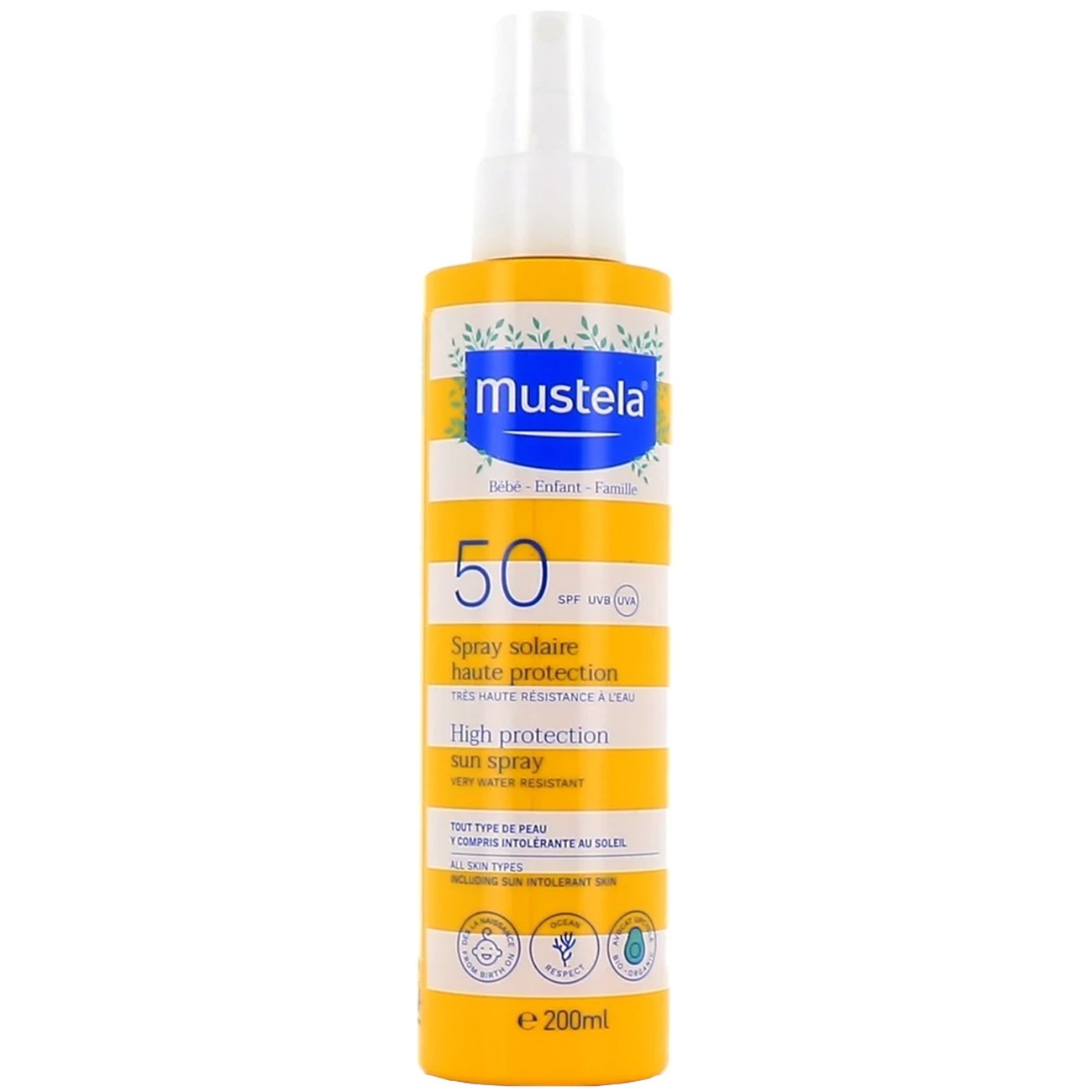 Mustela Mustela Bebe High Protection Sun Spray Spf50 Βρεφικό Αντηλιακό Γαλάκτωμα Προσώπου Σώματος Υψηλής Προστασίας 200ml