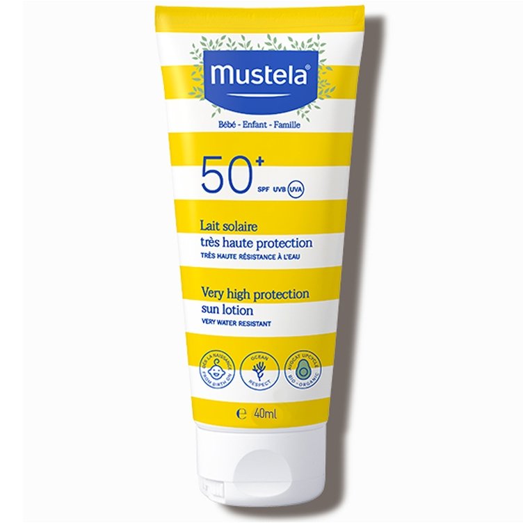 Mustela Mustela Bebe Very High Protection Sun Lotion Spf50+ Αντηλιακό Γαλάκτωμα Προσώπου & Σώματος Πολύ Υψηλής Προστασίας για Όλη την Οικογένεια 40ml