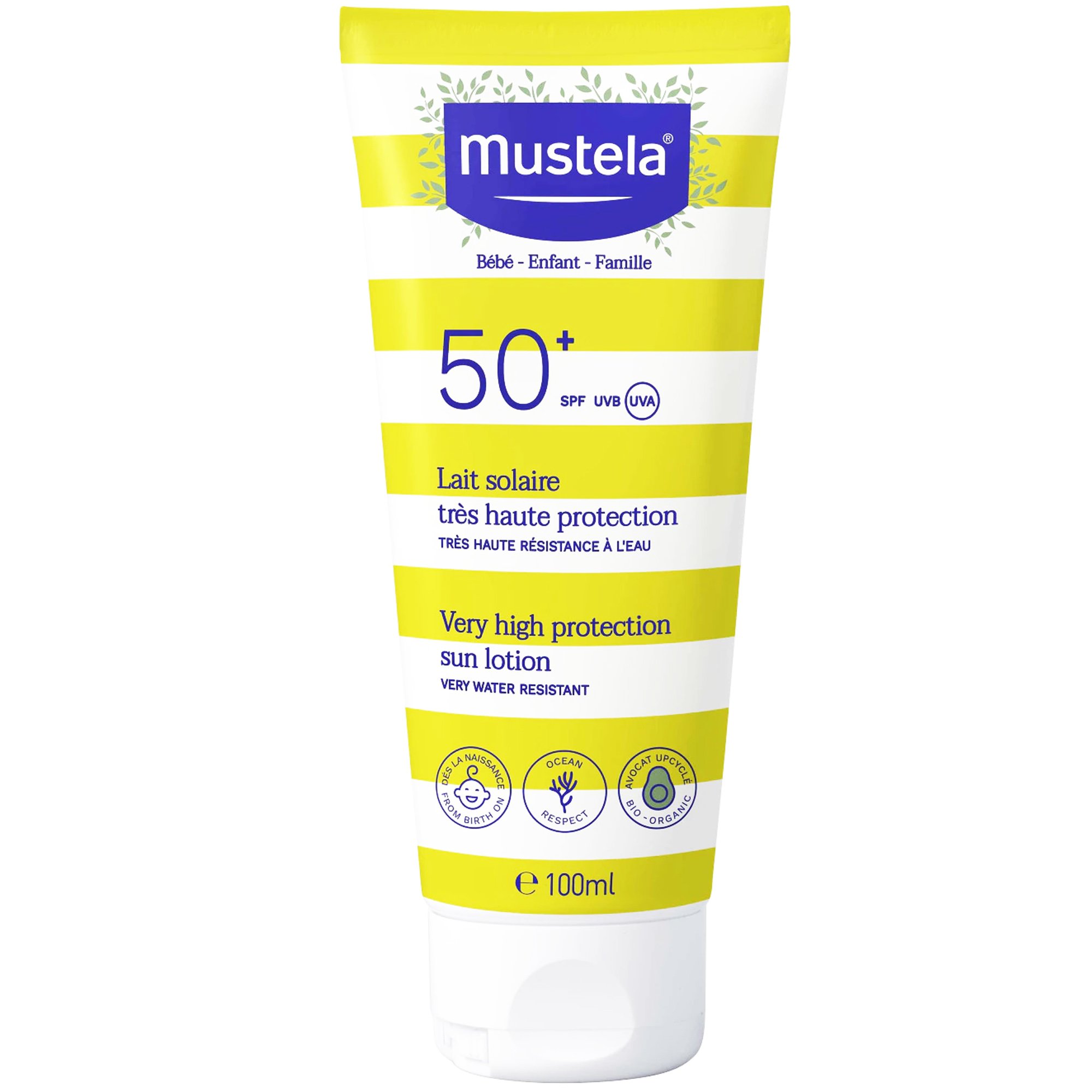 Mustela Mustela Bebe Very High Protection Sun Lotion Spf50+ Αντηλιακό Γαλάκτωμα Προσώπου & Σώματος Πολύ Υψηλής Προστασίας για Όλη την Οικογένεια 100ml