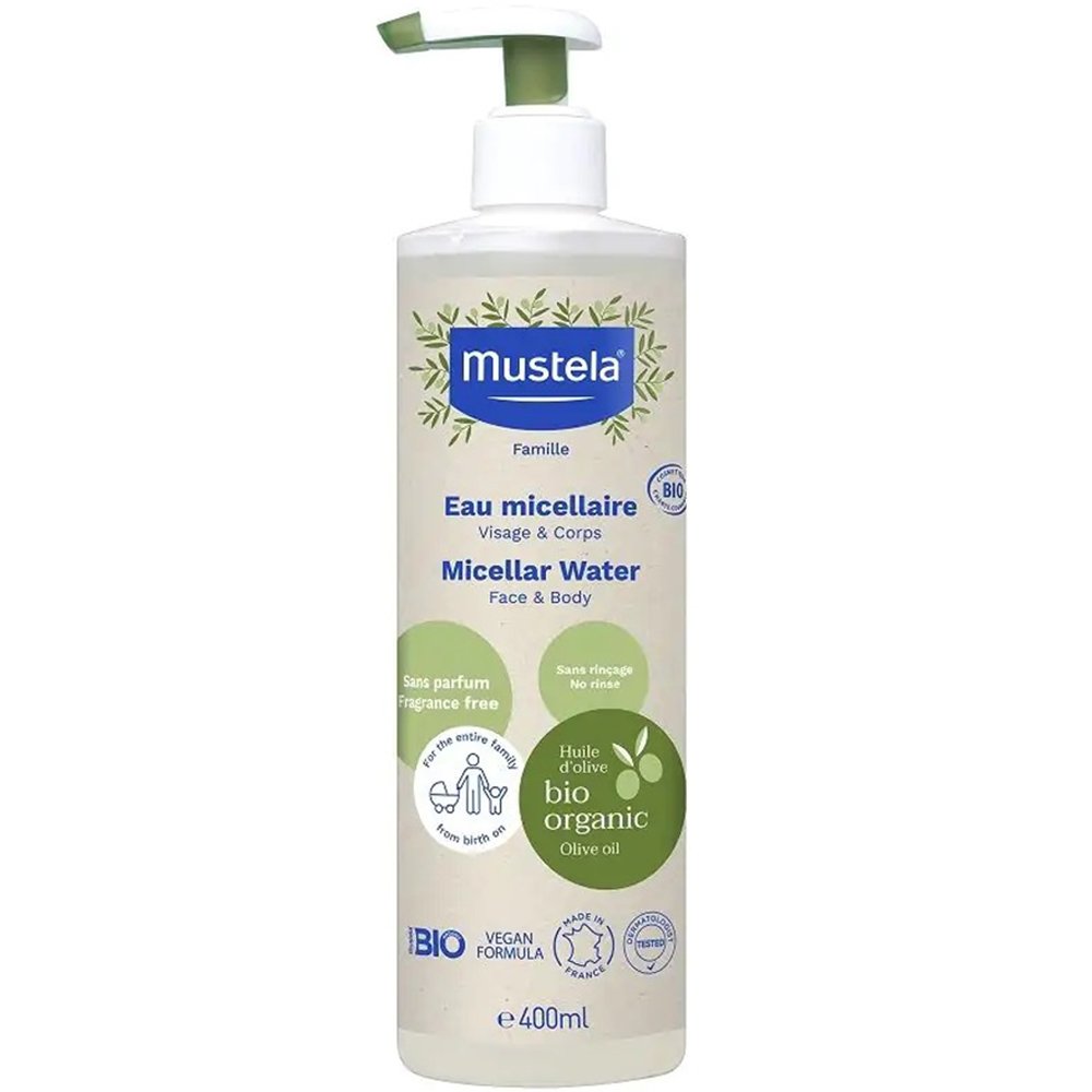 Mustela Mustela Face & Body Micellar Water Μικκυλιακό Νερό Καθαρισμού με Βιολογικό Ελαιόλαδο 400ml