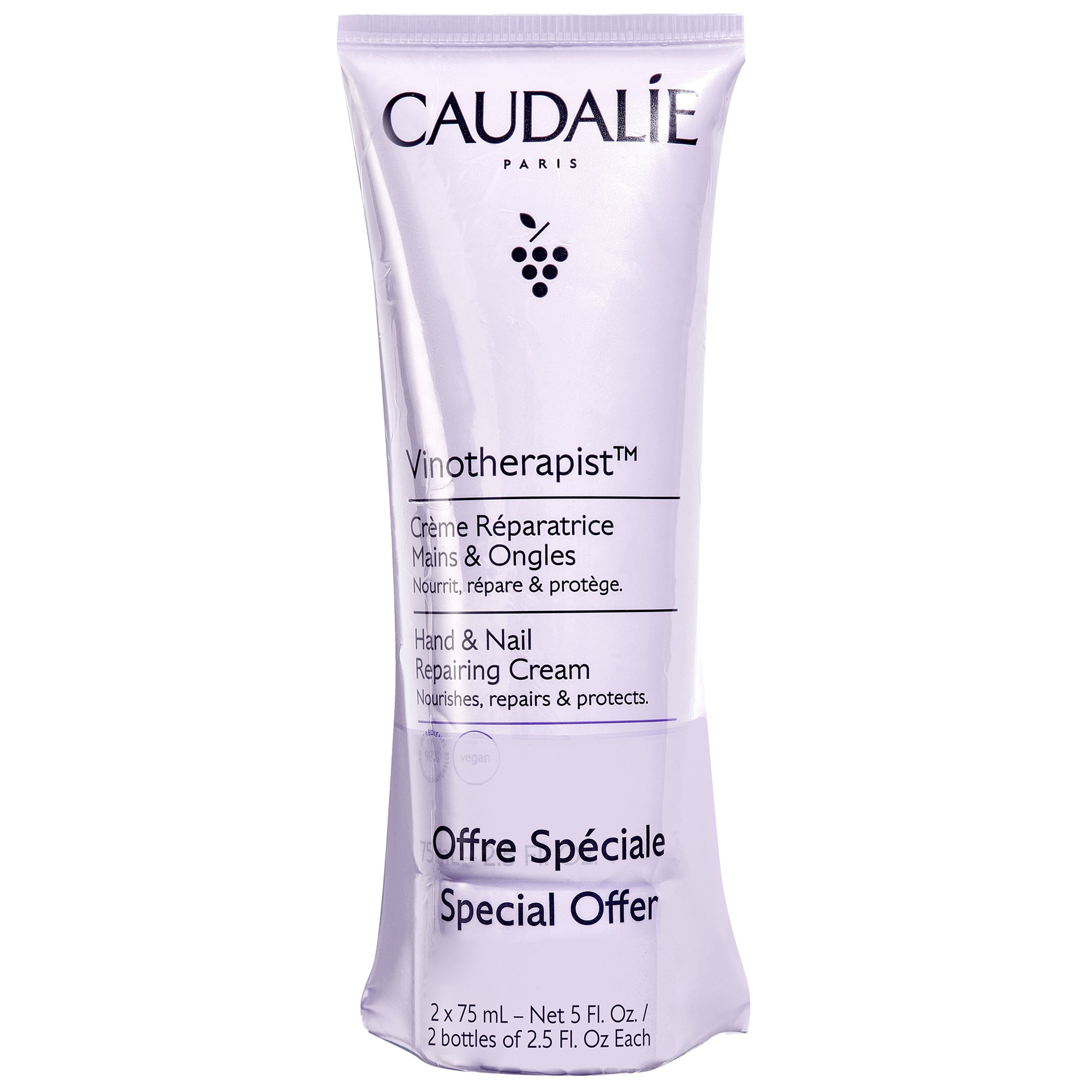 Caudalie Caudalie Promo Vinotherapist Repairing Hand & Nail Cream Ενυδατική & Επανορθωτική Κρέμα Χεριών & Νυχιών για Ξηρό Δέρμα 2x75ml