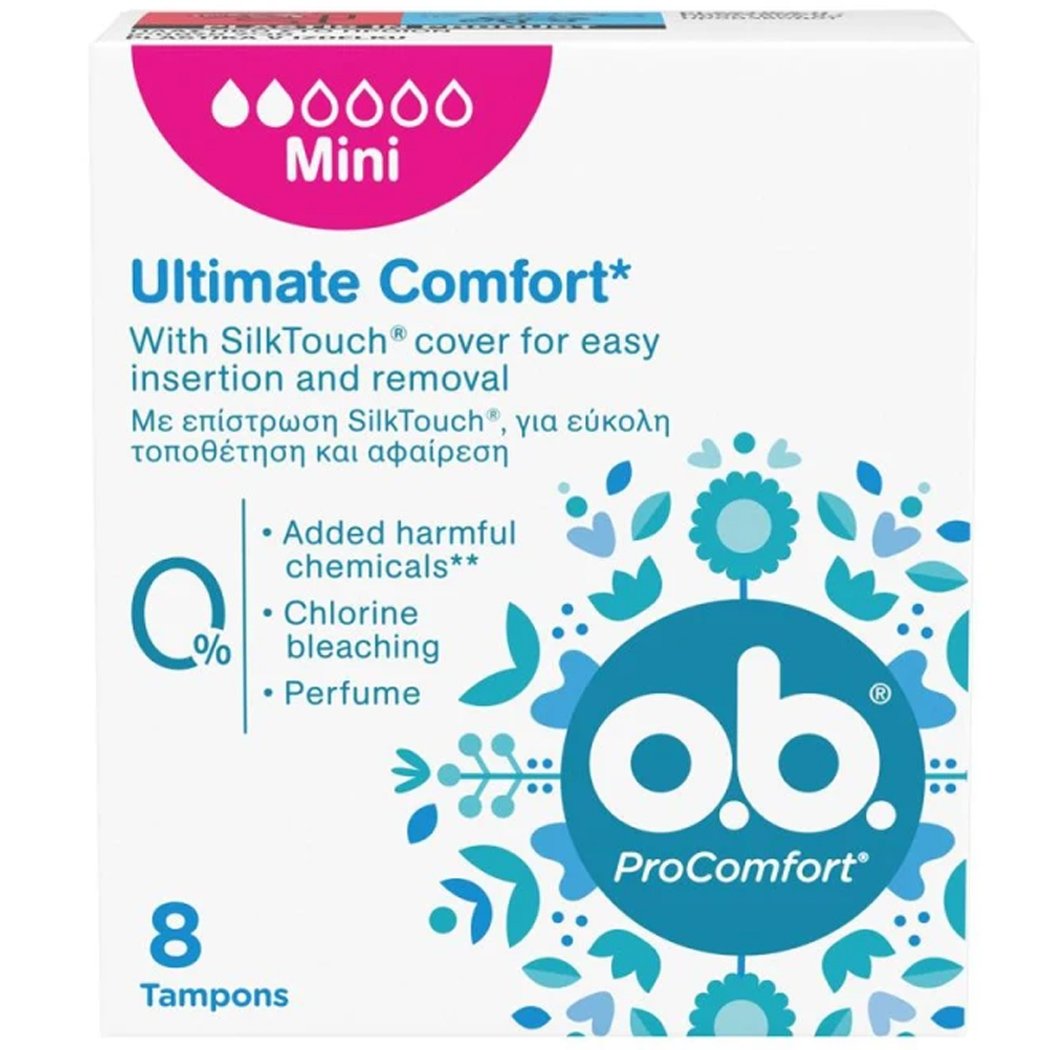 o.b. O.b. ProComfort Mini Ταμπόν για Ημέρες με Πολύ Μικρή Ροή 8 Τεμάχια