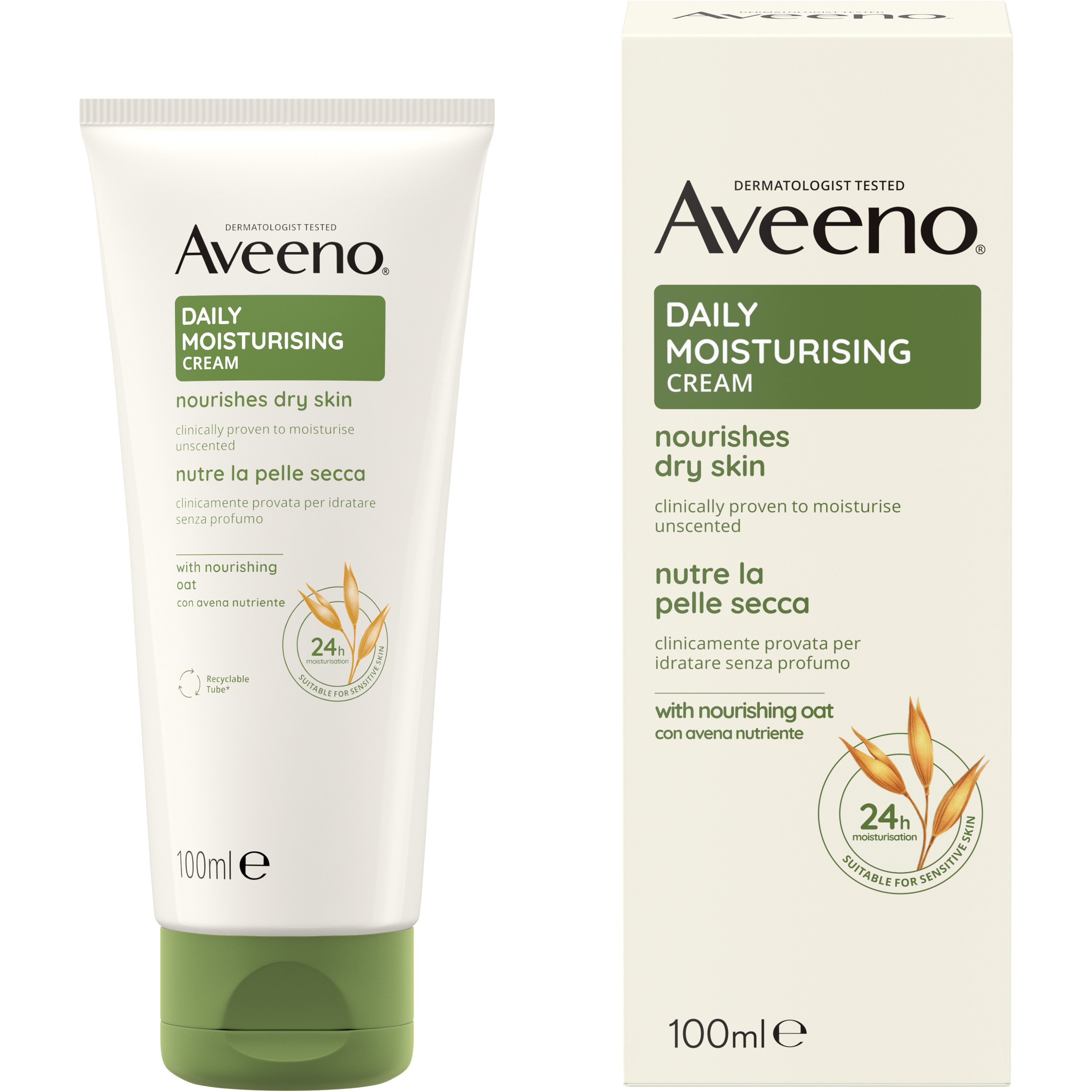 Aveeno Aveeno Daily Moisturising Face & Body Cream Ενυδατική Κρέμα Προσώπου & Σώματος 100ml