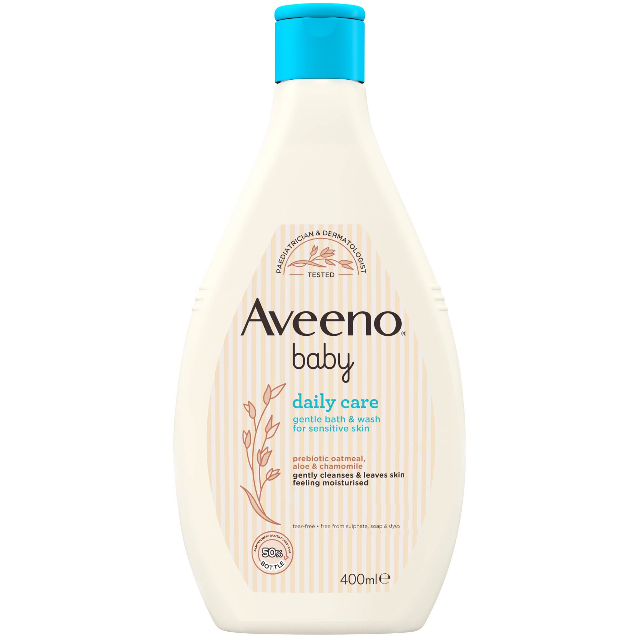 Aveeno Aveeno Baby Daily Care Gentle Bath & Wash for Sensitive Skin Απαλό Αφρόλουτρο Καθαρισμού για Ευαίσθητες Βρεφικές Επιδερμίδες 400ml