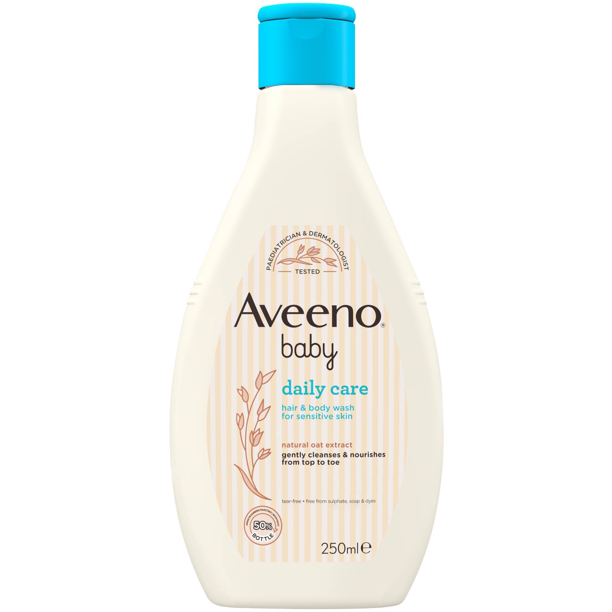 Aveeno Aveeno Baby Daily Care Hair & Body Wash for Sensitive Skin Υγρό Καθαρισμού Σώματος & Μαλλιών για Ευαίσθητες Βρεφικές Επιδερμίδες 250ml