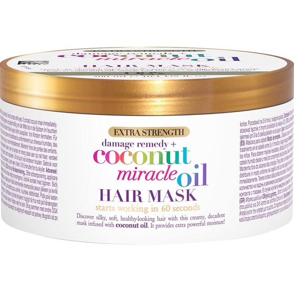 OGX OGX Coconut Miracle Oil + Damage Remedy Extra Strength Hair Mask Μάσκα Μαλλιών Θρέψης & Αποκατάστασης με Λάδι Καρύδας, Εκχύλισμα Ορχιδέας & Βανίλιας 300ml