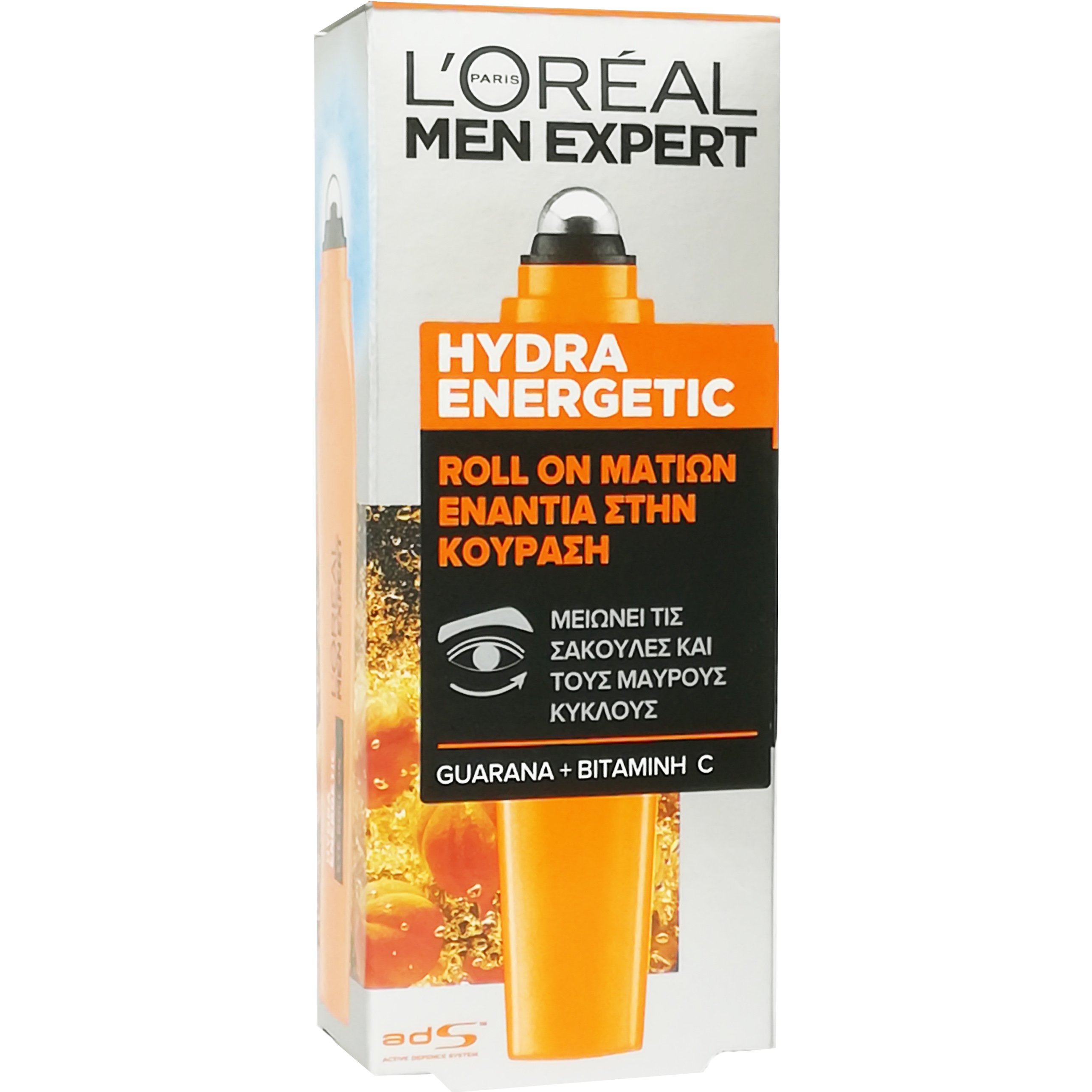 Loreal Paris L'oreal Paris Men Expert Hydra Energetic Eye Roll on Ανδρικό Δροσιστικό Roll-on Απλικατέρ Ματιών, Ενάντια στην Κουρασμένη Όψη, τις Σακούλες & τους Μαύρους Κύκλους 10ml