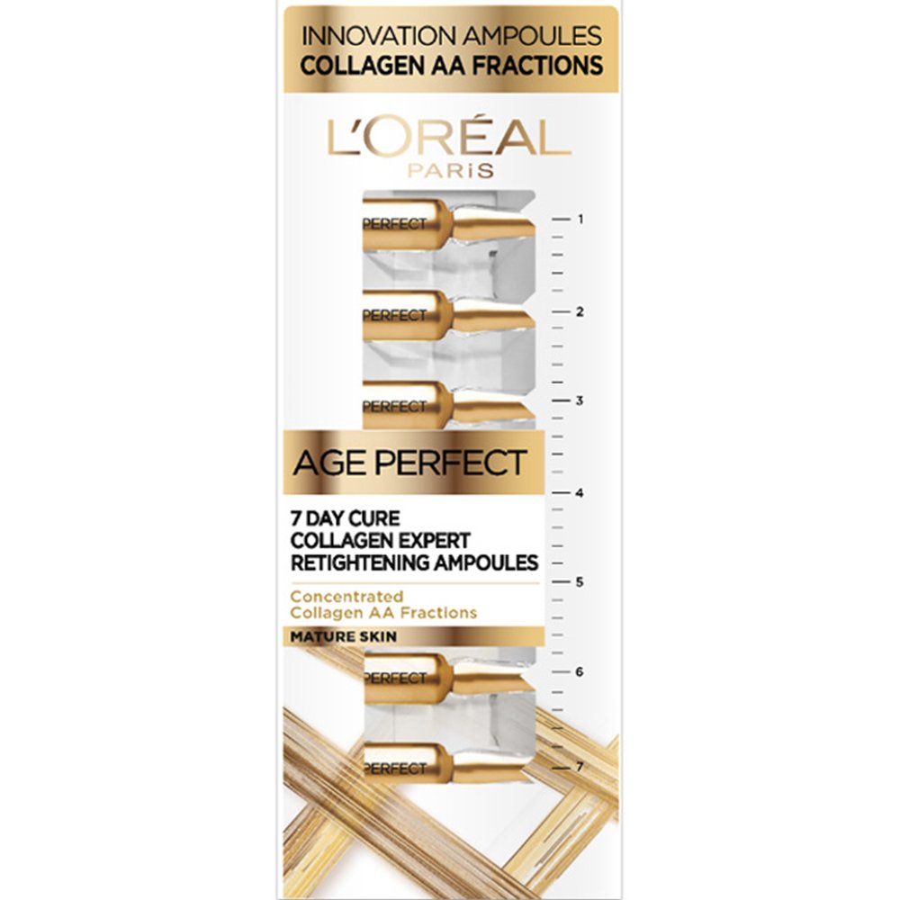 Loreal Paris L'oreal Paris Age Perfect Classic Αμπούλες Προσώπου με Συμπυκνωμένα Αμινοξέα Κολλαγόνου για Σύσφιξη της Επιδερμίδας 7 Ampoules