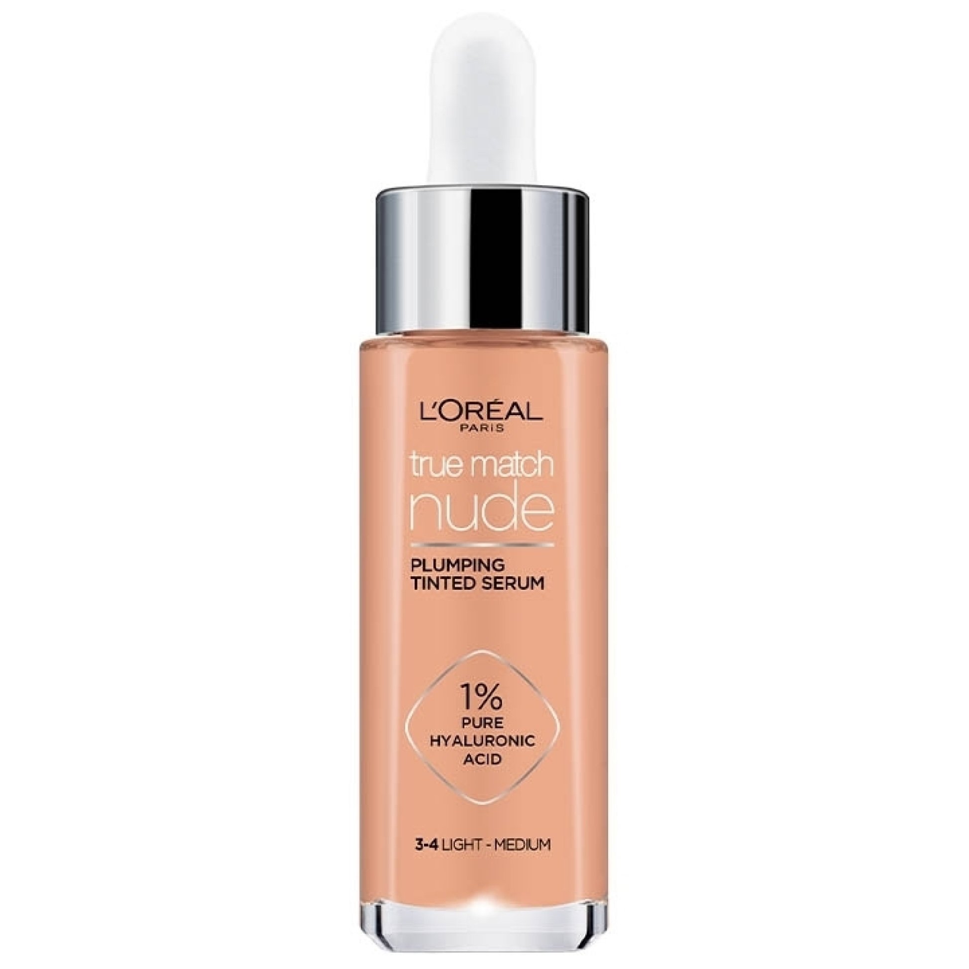 L'oreal Paris True Match Nude Plumping Tinted Serum Υγρό Make up - Ορός Προσώπου που Καλύπτει τις Ατέλειες & Περιποιείται την Επιδερμίδα 30ml - 3/4 Light-Medium φωτογραφία