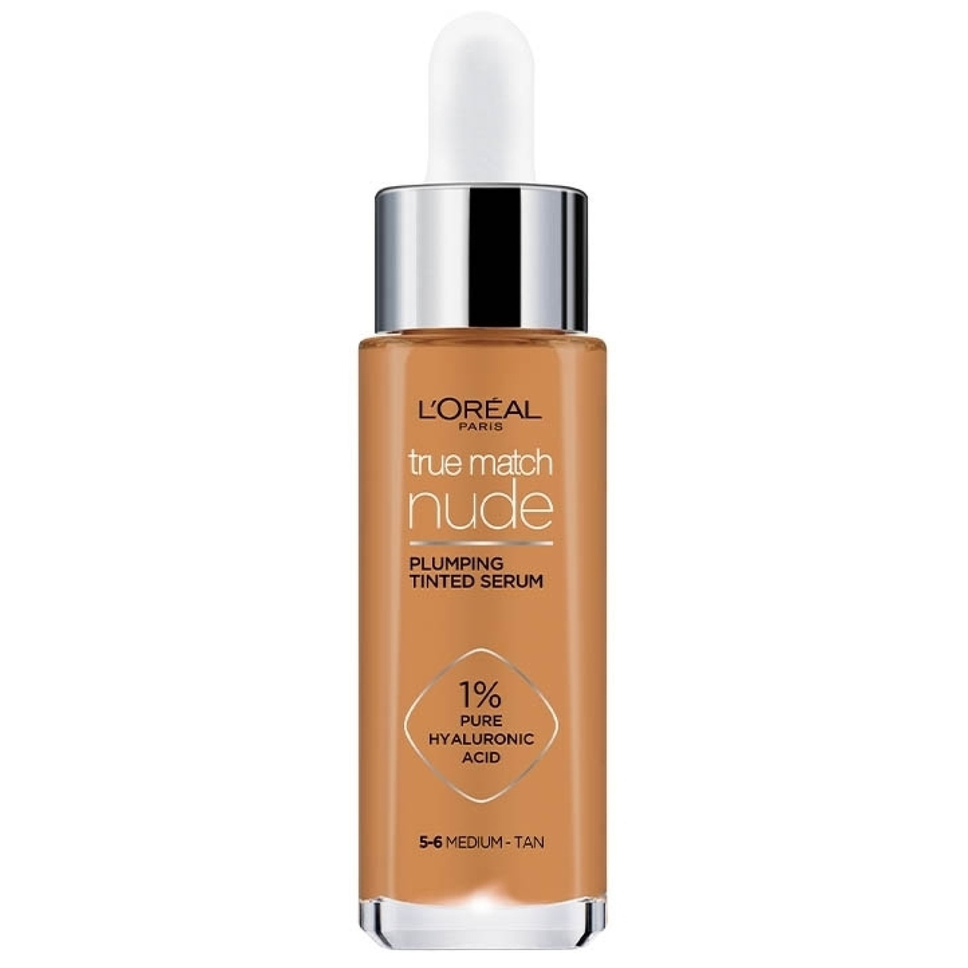 Loreal Paris L'oreal Paris True Match Nude Plumping Tinted Serum Υγρό Make up - Ορός Προσώπου που Καλύπτει τις Ατέλειες & Περιποιείται την Επιδερμίδα 30ml - 5/6 Medium-Tan