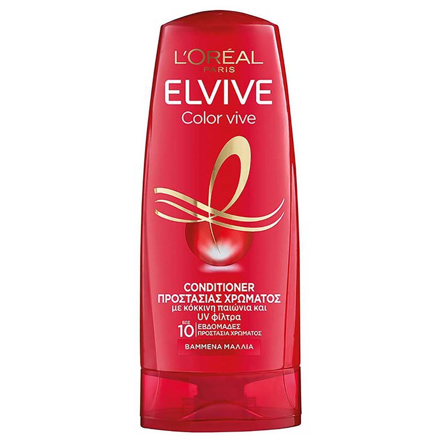 Loreal Paris L'oreal Paris Elvive Color Vive Conditioner Μαλακτική Κρέμα Περιποίησης Βαμμένων Μαλλιών με Κόκκινη Παιώνια 300ml