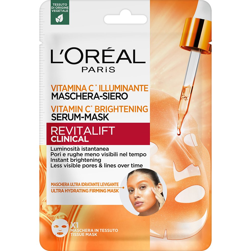 Loreal Paris L'oreal Paris Revitalift Clinical Vitamin C Brightening Serum Tissue Mask Υφασμάτινη Μάσκα Προσώπου με Βιταμίνη C - Σαλικυλικό Οξύ για Λάμψη & Καθαρισμό των Πόρων 26g