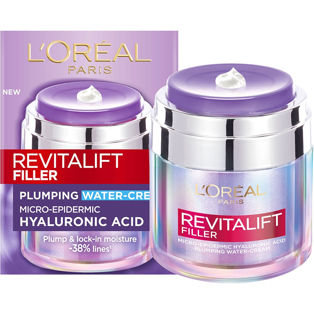 Loreal Paris L'oreal Paris Revitalift Filler Plumping Water Cream Αντιγηραντική, Λεπτόρρευστη Κρέμα Προσώπου για Ενυδάτωση & Λάμψη με Υαλουρονικό Οξύ 50ml