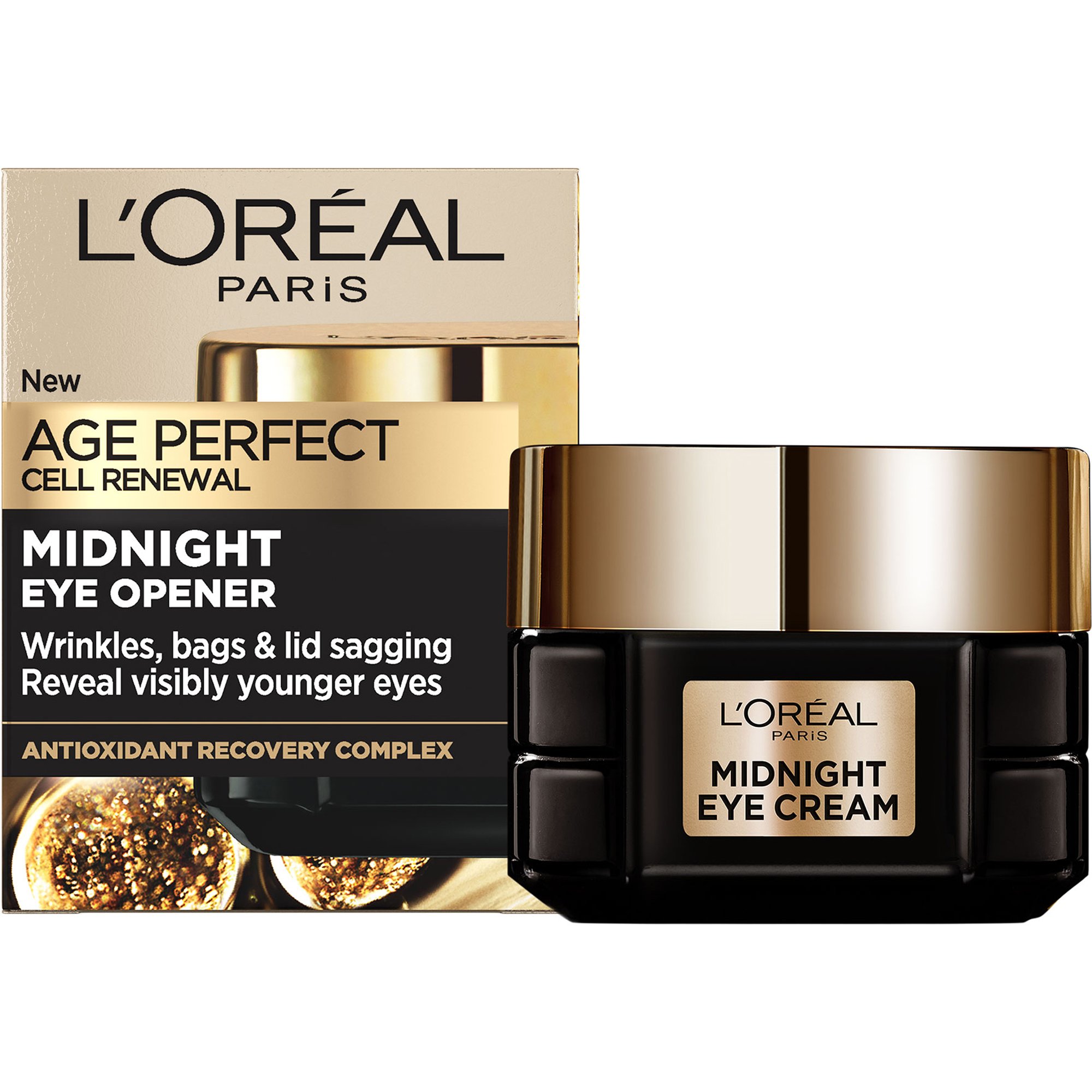 Loreal Paris L'oreal Paris Age Perfect Cell Renew Midnight Eye Cream Κρέμα Νυκτός Κυτταρικής Ανάπλασης Ματιών με Αντιοξειδωτικά που Χαρίζει Ορατά πιο Ξεκούραστο & Νεανικό Βλέμμα 15ml