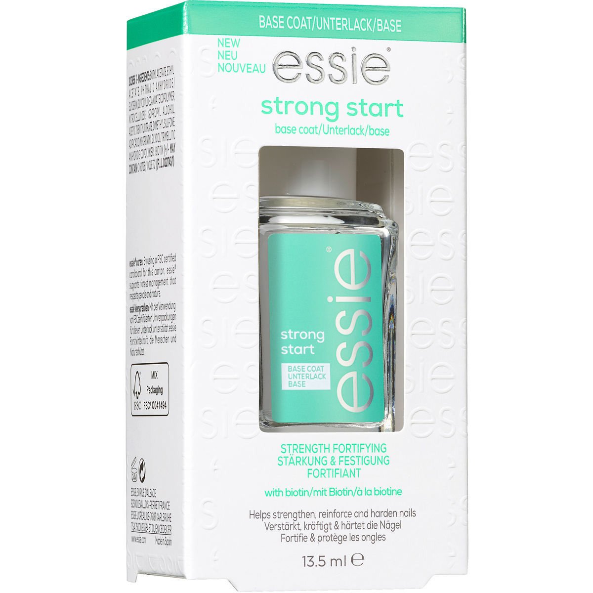 Essie Essie Nail Care Strong Start Base Coat Νέα Βάση με Βιοτίνη για Ενδυνάμωση των Εύθραυστων Νυχιών 13.5ml