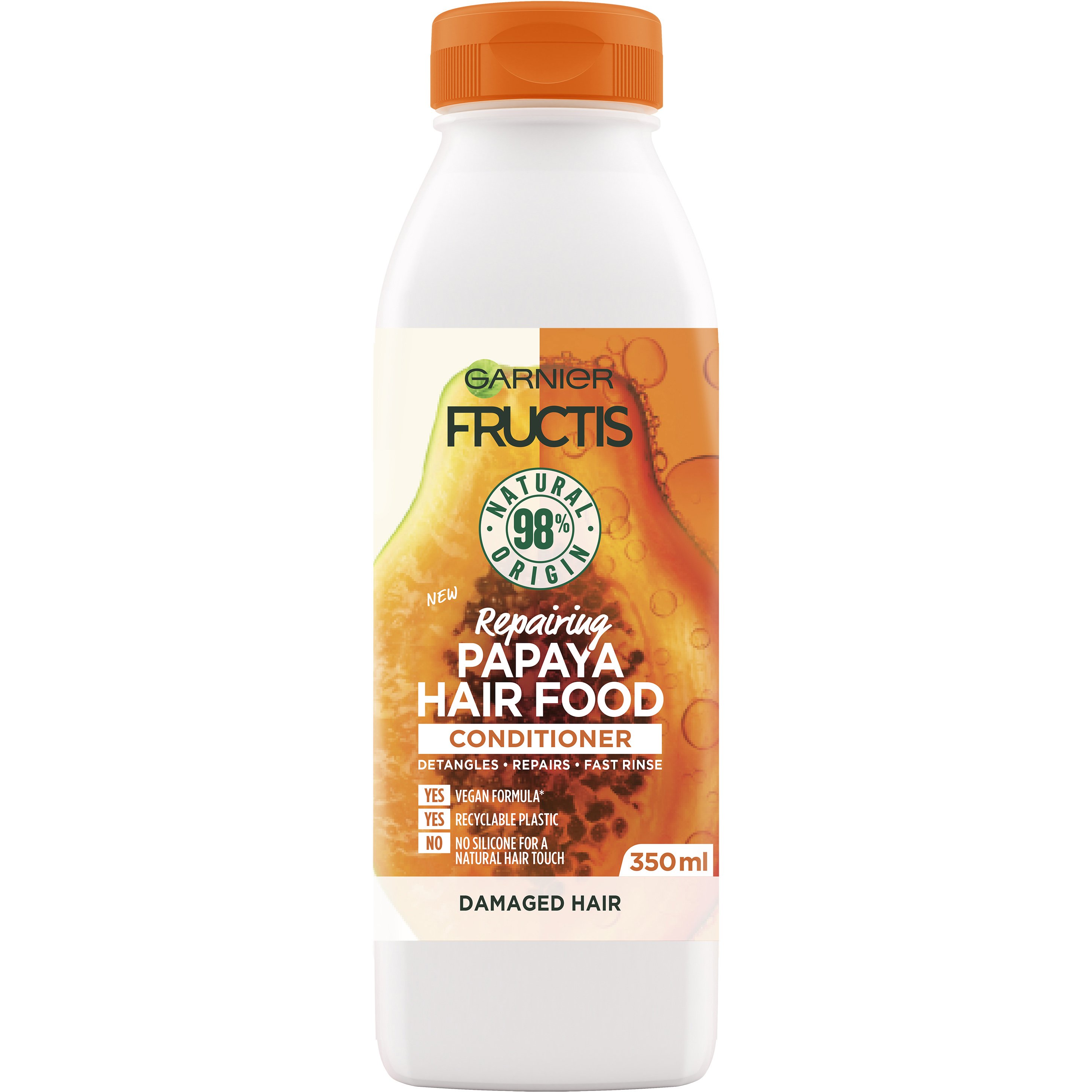 Garnier Garnier Fructis Hair Food Repairing Conditioner Papaya Επανορθωτική Μαλακτική Κρέμα Μαλλιών με Παπάγια για Φθαρμένα Μαλλιά 350ml