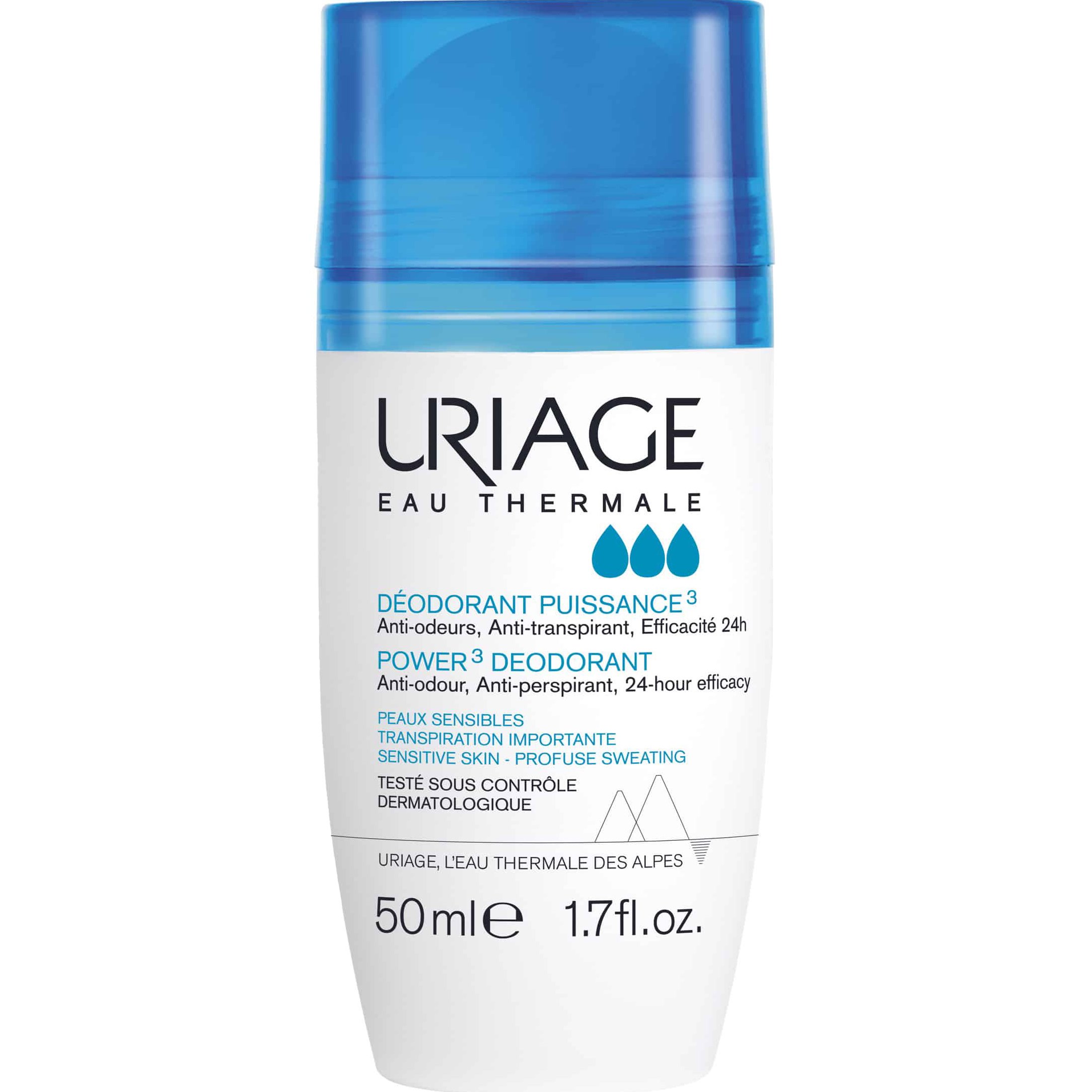 Uriage Eau Thermale Power 3 Deodorant Αποσμητικό Roll-On που Εξασφαλίζει Αίσθηση Φρεσκάδας για 24 Ώρες 50ml