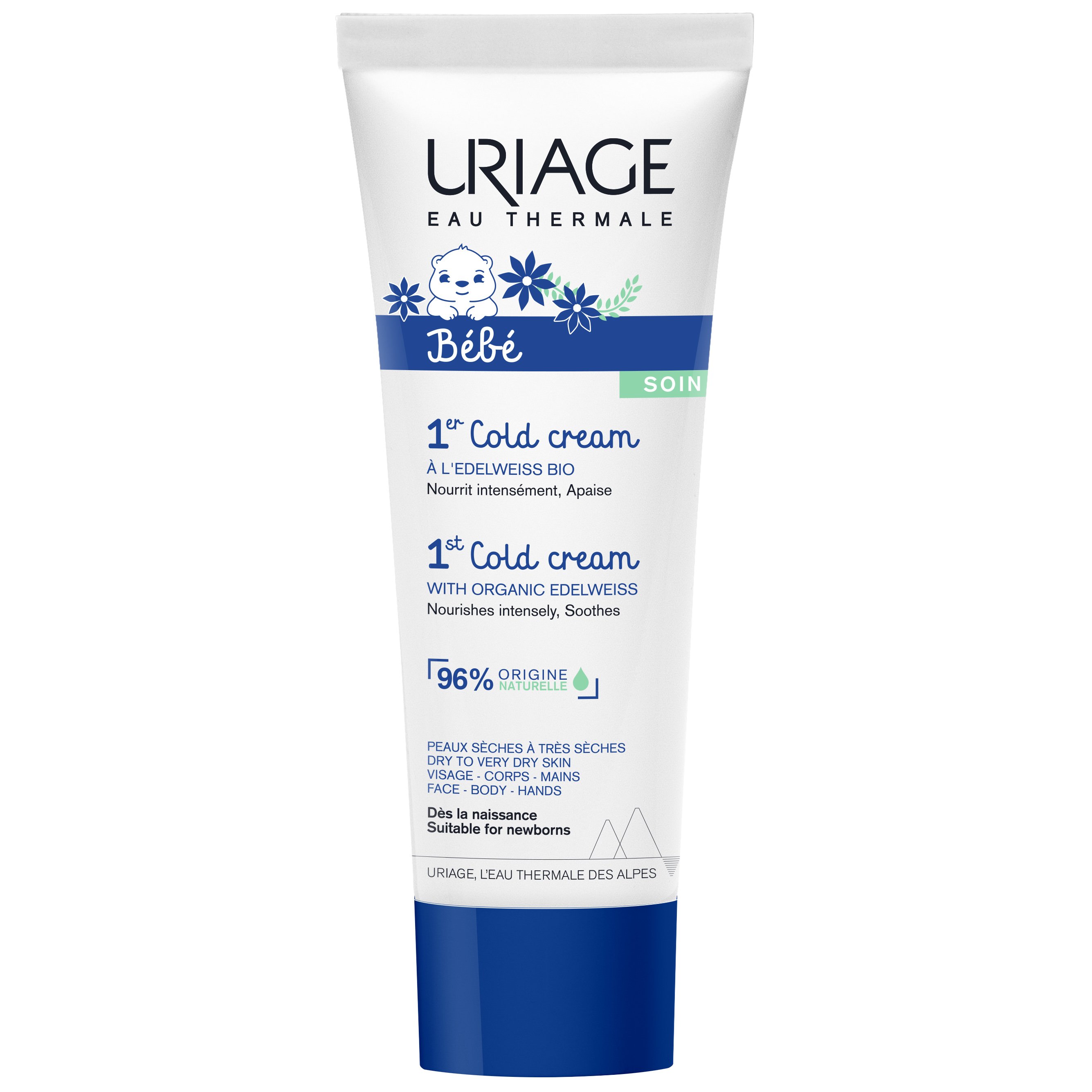 Uriage Uriage Bebe Soin​​​​​​​ 1st Cold Cream Βρεφική Κρέμα Εντατικής Θρέψης & Περιποίησης Προσώπου, Σώματος, Χωρίς Άρωμα 75ml