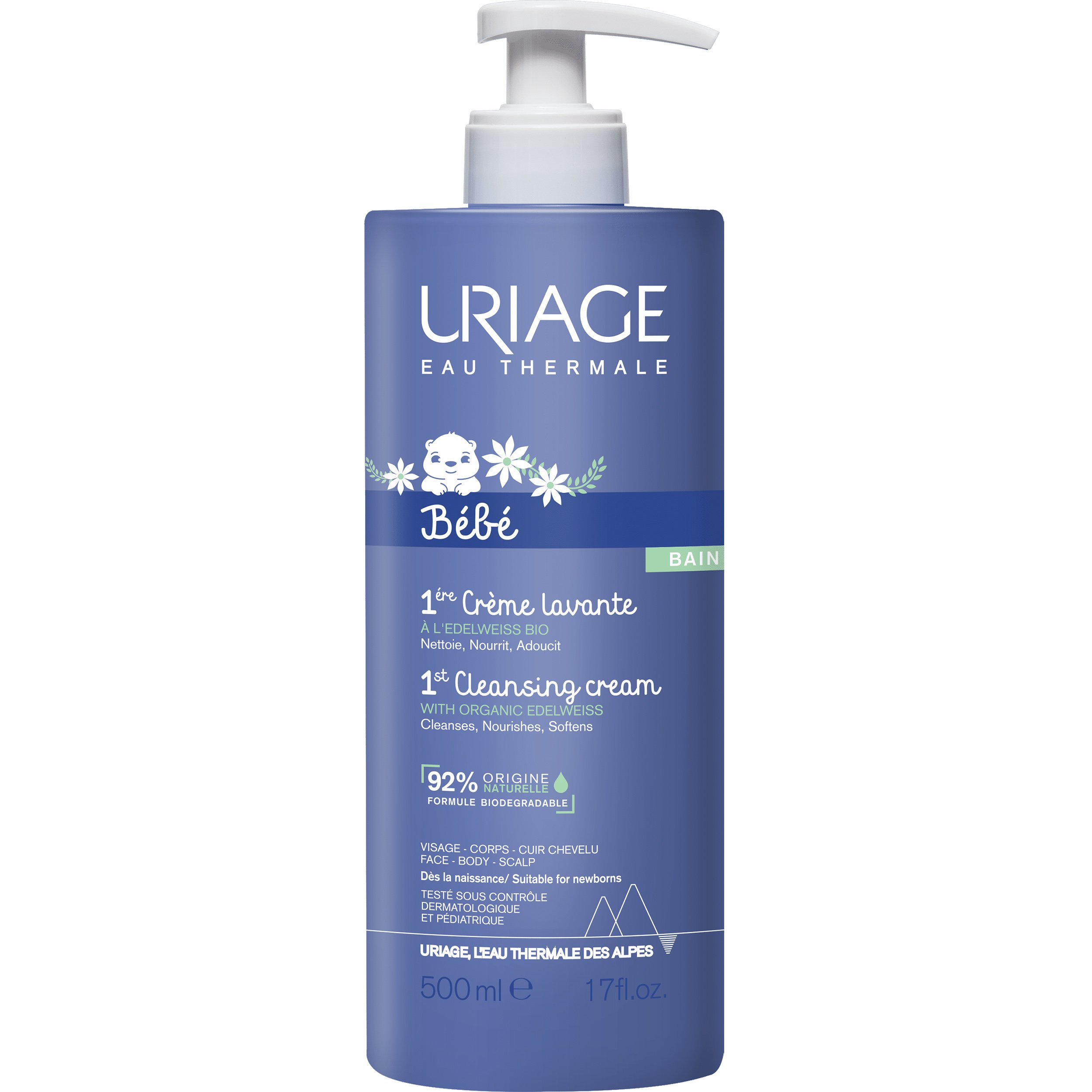 Uriage Uriage Bebe Bain 1st Cleansing Cream Βρεφική Κρέμα Καθαρισμού Χωρίς Σαπούνι 500ml