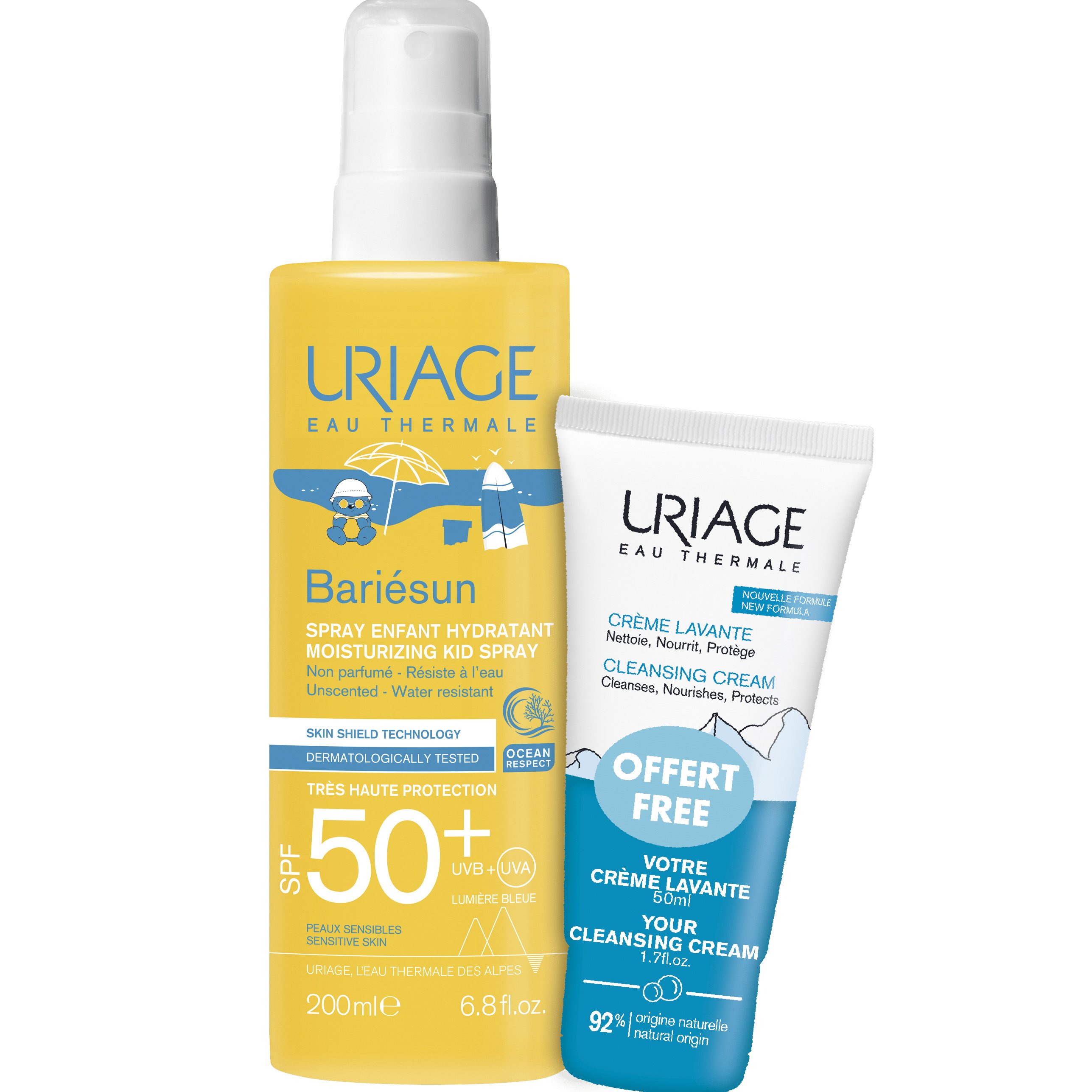 Uriage Uriage Promo Bariesun Moisturizing Face - Body Kid Spray Spf50+, 200ml & Δώρο Face - Body - Hair Cleansing Cream Travel Size 50ml