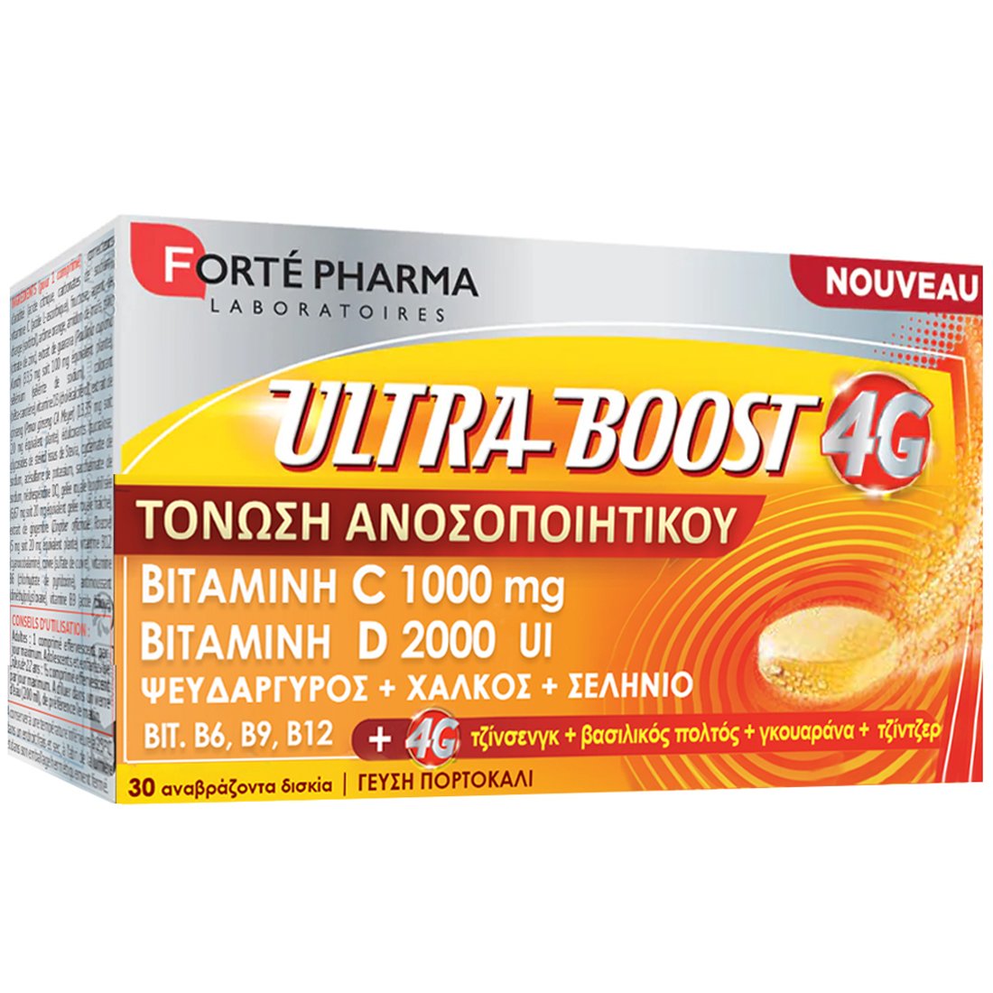 FORTE PHARMA Forte Pharma Ultra Boost 4G Immunity Booster Συμπλήρωμα Διατροφής για την Ενίσχυση του Ανοσοποιητικού 30 Effer.tabs