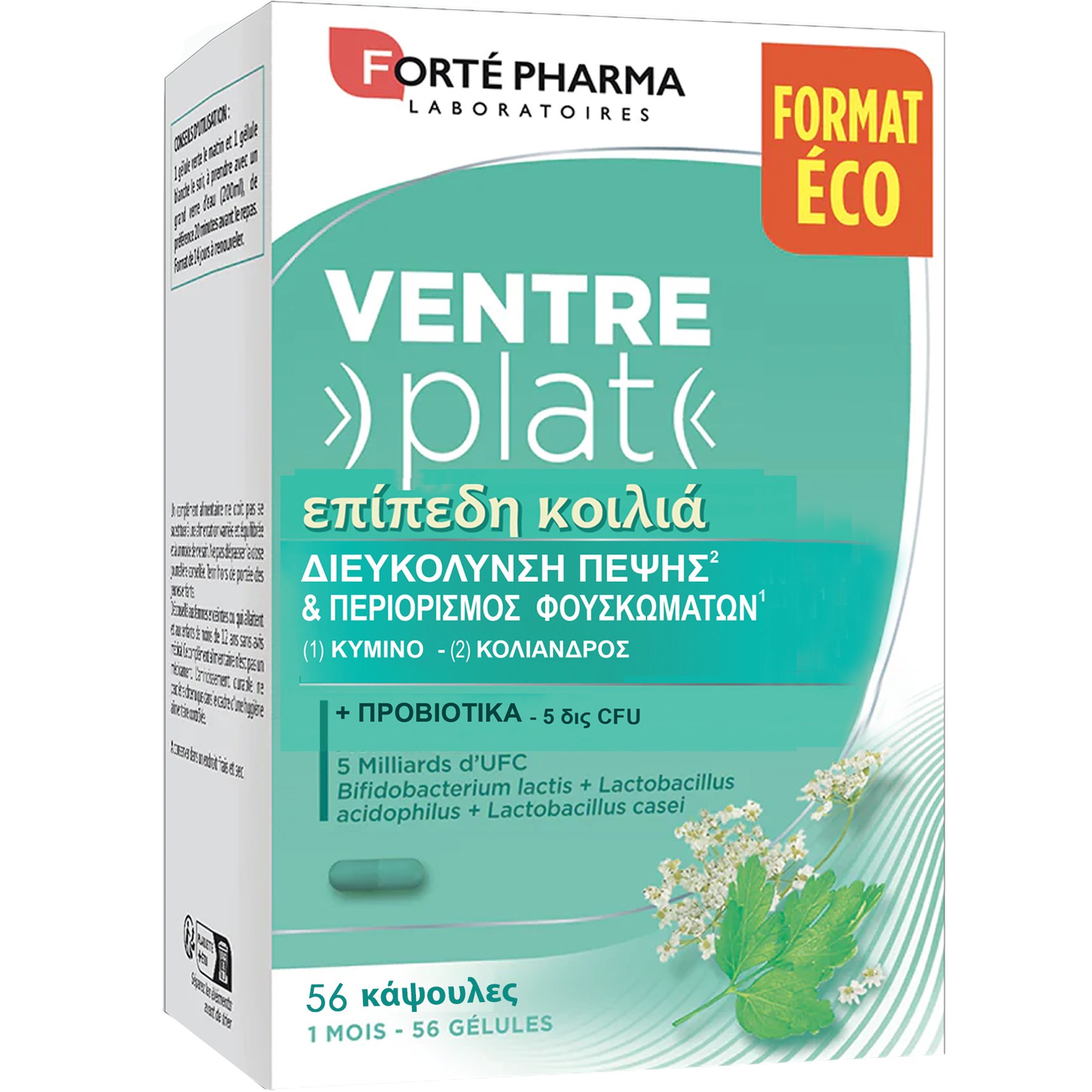 FORTE PHARMA Forte Pharma Ventre Plat Συμπλήρωμα Διατροφής Εκχυλίσματος Βοτάνων, Αμινοξέων & Προβιοτικών Χρονοβιολογικής Φόρμουλας 2 Φάσεων Ημέρας & Νύχτας για Επίπεδη Κοιλιά 56caps