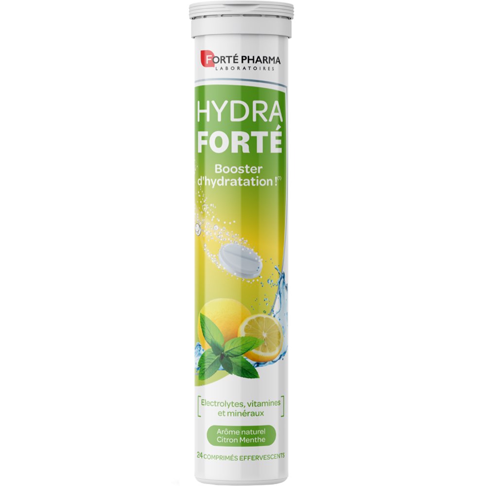 FORTE PHARMA Forte Pharma Hydra Forte Lemon Mint Συμπλήρωμα Διατροφής Ηλεκτρολυτών, Βιταμινών & Μετάλλων για Ενυδάτωση σε Καθημερινή Βάση με Γεύση Μέντα - Λεμόνι 24 Effer.tabs