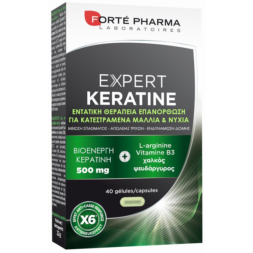 FORTE PHARMA Forte Pharma Expert Keratine Συμπλήρωμα Διατροφής για 6 Φορές Λιγότερο Σπάσιμο στα Εύθραυστα Ταλαιπωρημένα Μαλλιά 40caps