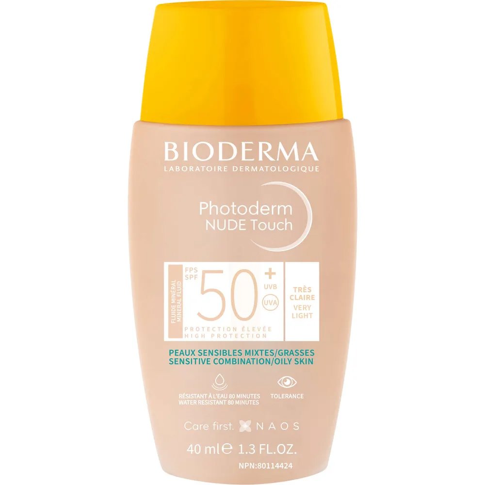 Bioderma Bioderma Photoderm Nude Touch Mineral Spf50+ Αντηλιακό Προσώπου Πολύ Υψηλής Προστασίας με Χρώμα για Μικτές & Λιπαρές Επιδερμίδες 40ml - Very Light