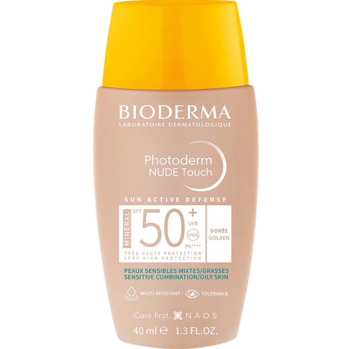 Bioderma Photoderm Nude Touch Mineral Spf50+ Αντηλιακό Προσώπου Πολύ Υψηλής Προστασίας με Χρώμα για Μικτές & Λιπαρές Επιδερμίδες 40ml - Golden φωτογραφία