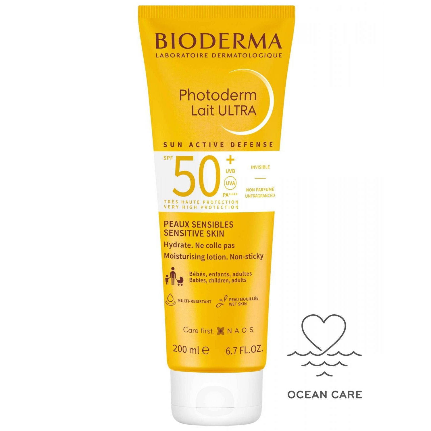 Bioderma Bioderma Photoderm Lait Ultra Spf50+ Moisturising Lotion Αντηλιακό Γαλάκτωμα Προσώπου, Σώματος Πολύ Υψηλής Προστασίας για Ευαίσθητες Επιδερμίδες 200ml