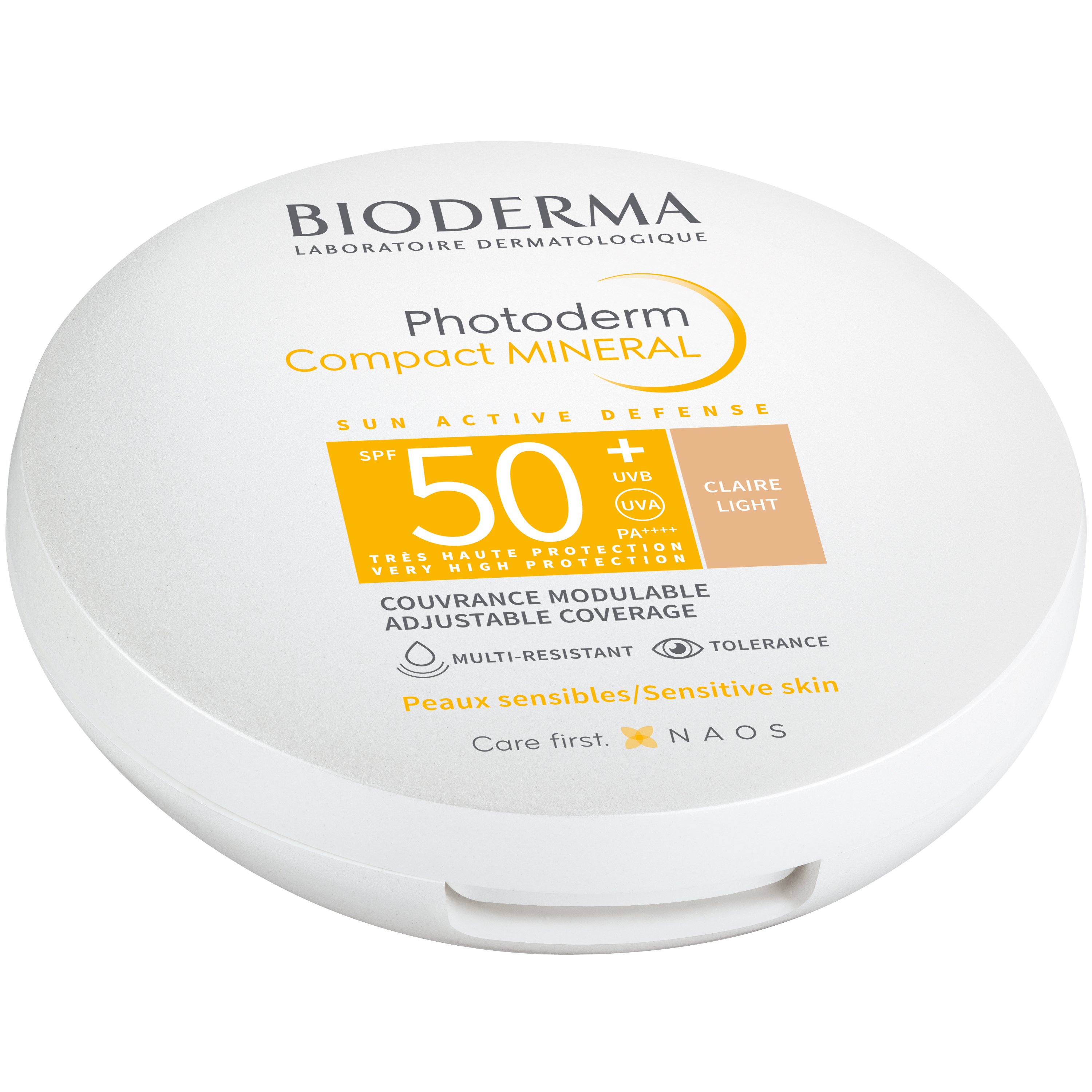 Bioderma Bioderma Photoderm Compact Mineral Adjustable Coverage for Sensitive Skin Spf50+ Πούδρα Πολύ Υψηλής Αντηλιακής Προστασίας για Ομοιόμορφο Αποτέλεσμα 10g - Light