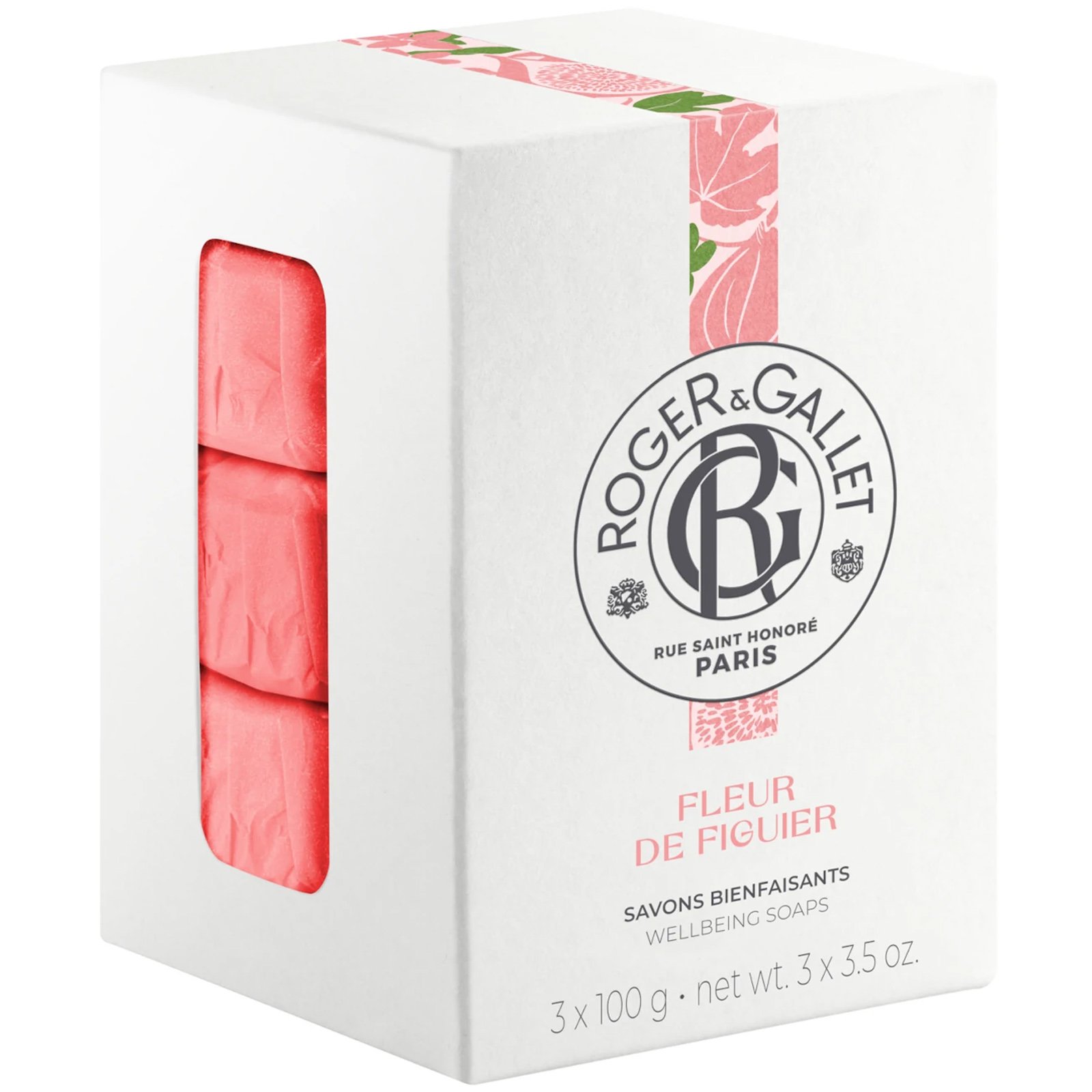 Roger & Gallet Roger & Gallet Πακέτο Προσφοράς Fleur de Figuier Wellbeing Soap Bars Αναζωογονητικό Φυτικό Σαπούνι Σώματος με Άρωμα Σύκου 3x100g