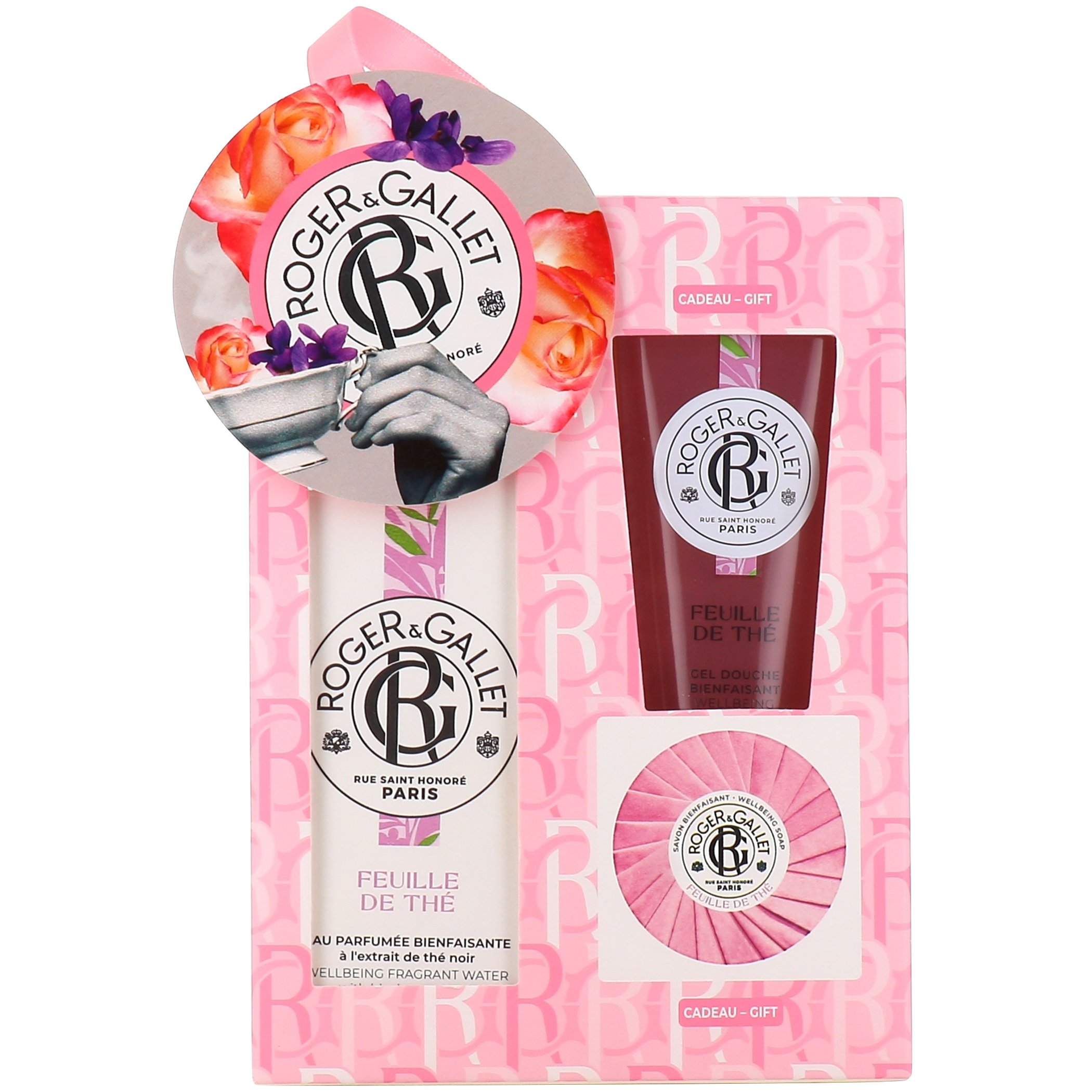 Roger & Gallet Roger & Gallet Πακέτο Προσφοράς Feuille de The Fragrant Wellbeing Water Perfume 100ml & Δώρο Perfumed Soap Bar 50g & Wellbeing Shower Gel 50ml