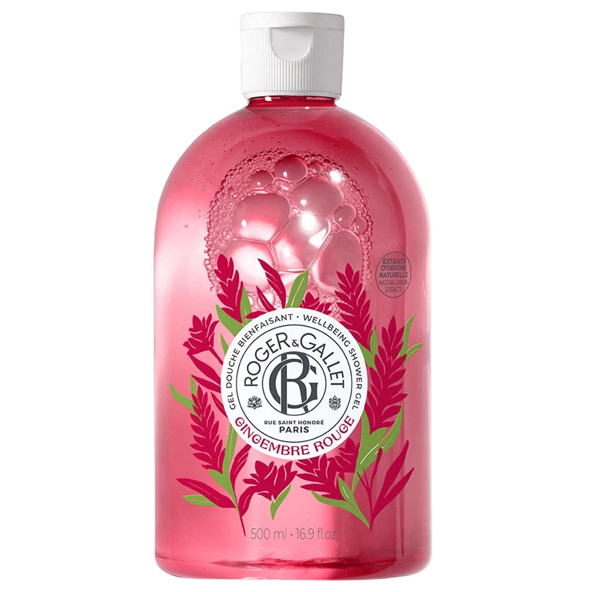 Roger & Gallet Gingembre Rouge Wellbeing Shower Gel Αναζωογονητικό Αφρόλουτρο με Ροζ Βατόμουρο, Τζίντζερ & Μοσχολίβανο 500ml φωτογραφία