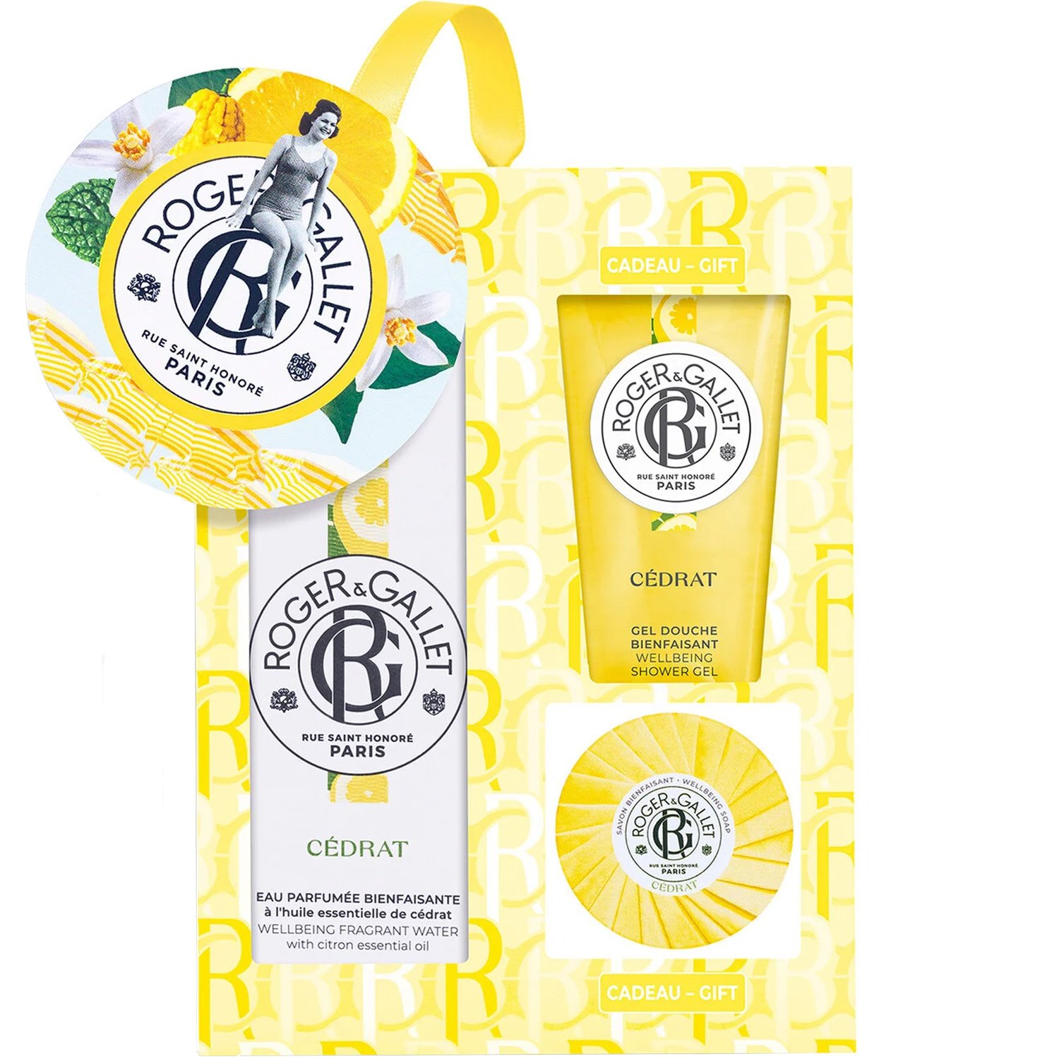 Roger & Gallet Roger & Gallet Πακέτο Προσφοράς Citrus Fragrant Wellbeing Water Perfume 100ml & Wellbeing Shower Gel 50ml & Δώρο Perfumed Body Soap Bar 50g