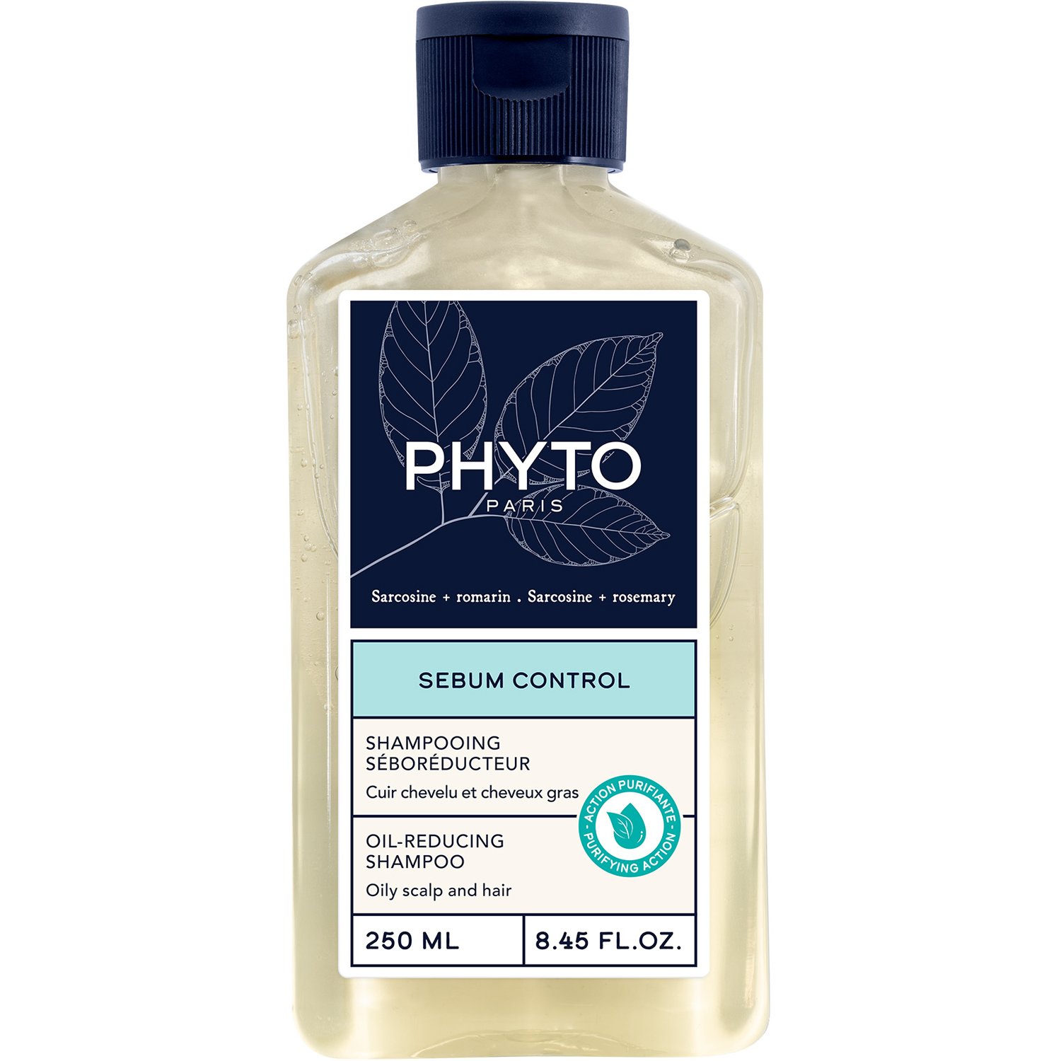 Phyto Paris Phyto Sebum Control Oil Reducing Shampoo Σαμπουάν Καθημερινής Χρήσης για Ρύθμιση της Περίσσειας Λιπαρότητας & Εντατικό Καθαρισμό του Τριχωτού 250ml