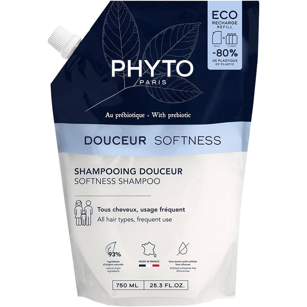 Phyto Paris Phyto Douceur Softness Shampoo for All Hair Types Σαμπουάν Καθημερινής Χρήσης για Απαλά & Λαμπερά Μαλλιά, Κατάλληλο για Όλη την Οικογένεια 750ml