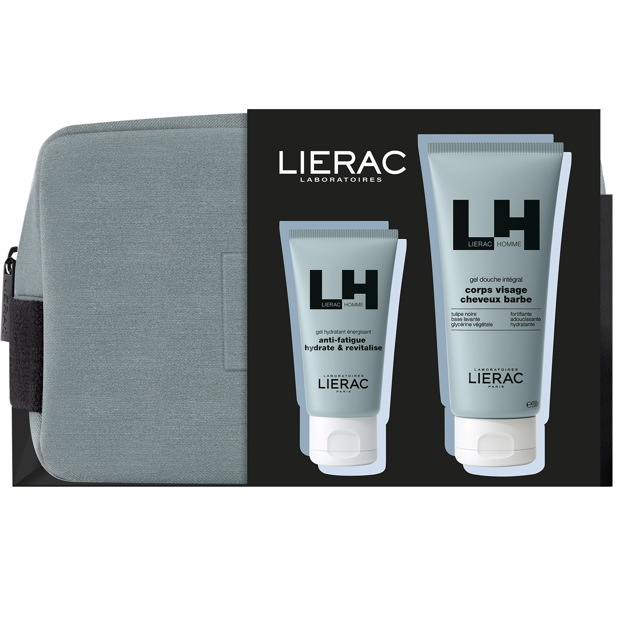 Lierac Lierac Promo Homme Anti-Fatigue Hydrate & Revitalize Gel 50ml & Shower Gel 200ml & Δώρο Νεσεσέρ 1 Τεμάχιο