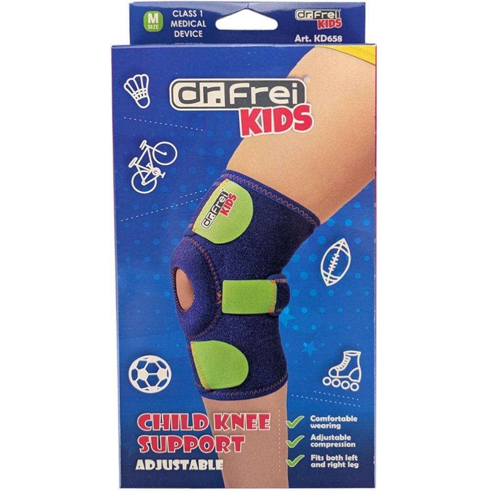 Dr.Frei Dr. Frei Kids Adjustable Child Knee Support Παιδική Επιγονατίδα με Ρυθμιζόμενο Επίπεδο Συμπίεσης 1 Τεμάχιο Κωδ KD658 - Medium