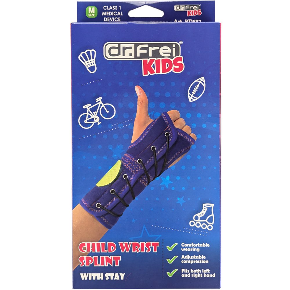 Dr.Frei Dr. Frei Kids Child Wrist Splint With Stay Παιδικός Νάρθηκας Καρπού με Αφαιρούμενο Άκαμπτο Στήριγμα 1 Τεμάχιο, Κωδ KD852 - Medium