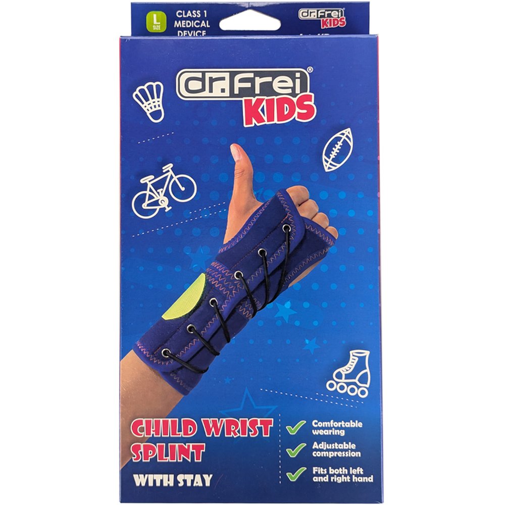 Dr.Frei Dr. Frei Kids Child Wrist Splint With Stay Παιδικός Νάρθηκας Καρπού με Αφαιρούμενο Άκαμπτο Στήριγμα 1 Τεμάχιο, Κωδ KD852 - Large