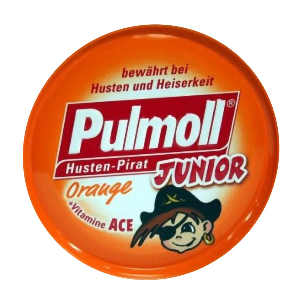 Pulmoll Pulmoll Junior Candies with Orange & Vitamin A, C, E Καραμέλες με Πορτοκάλι & Βιταμίνη A, C, E 45gr